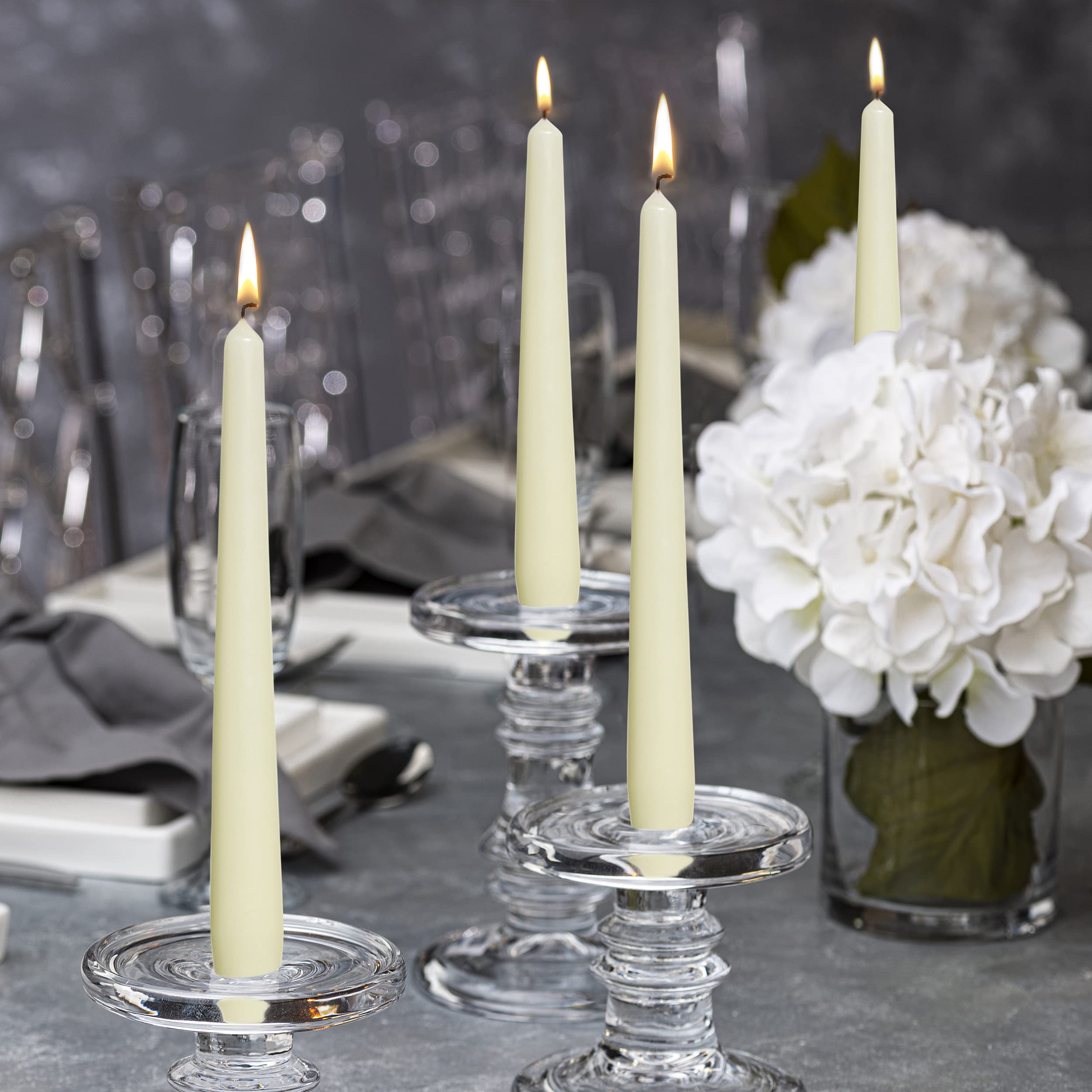 BOLSIUS Tapered Dinner Candles - Ivory, 25.4 cm Length | Pack of 100 | Unscented 6