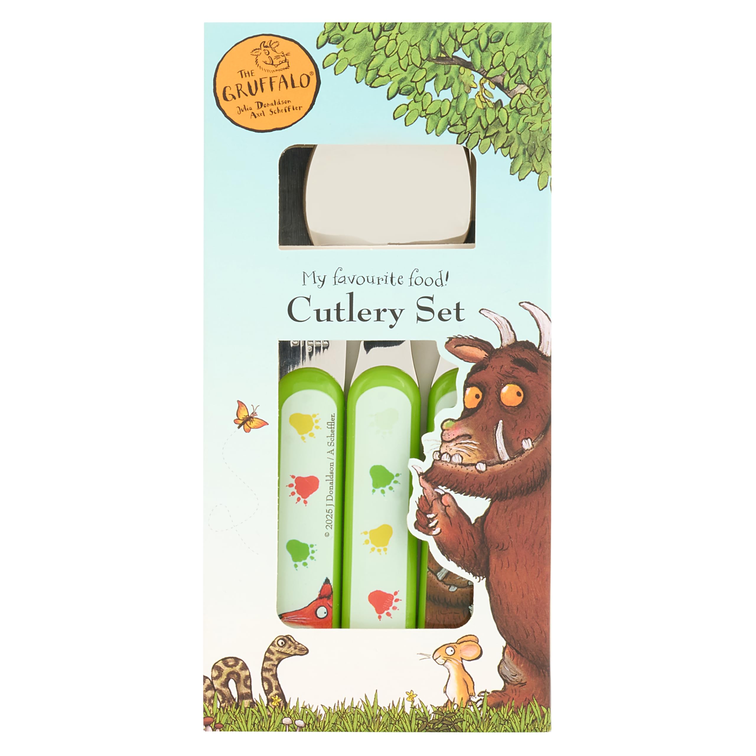 The Gruffalo 3 Piece Children's Cutlery Set by Polar Gear | Stainless Steel & ABS Plastic | Ages 36+ Months