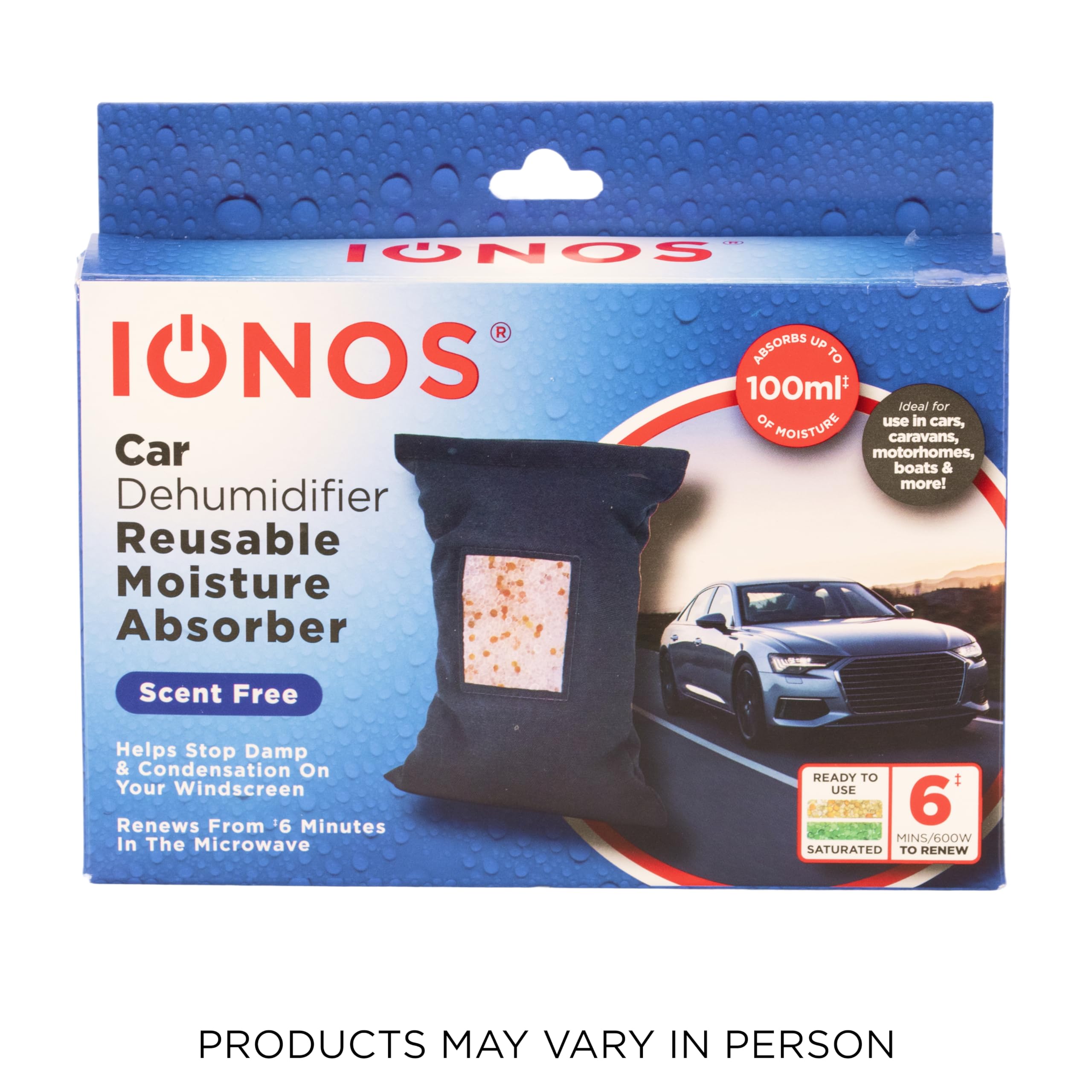 Status IONOS 300g Reusable Car Dehumidifier Bag | Absorbs 100ml | Microwave Rechargeable 7