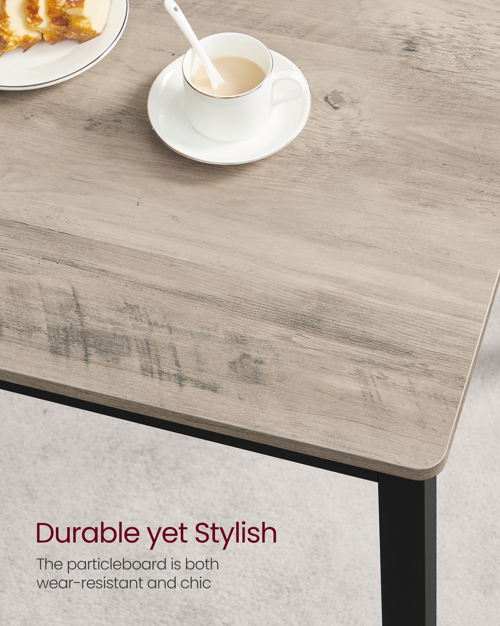VASAGLE 3 Piece Dining Room Set with 2 Benches | Industrial Design | Seats 4 | 110 x 70 cm Table 7