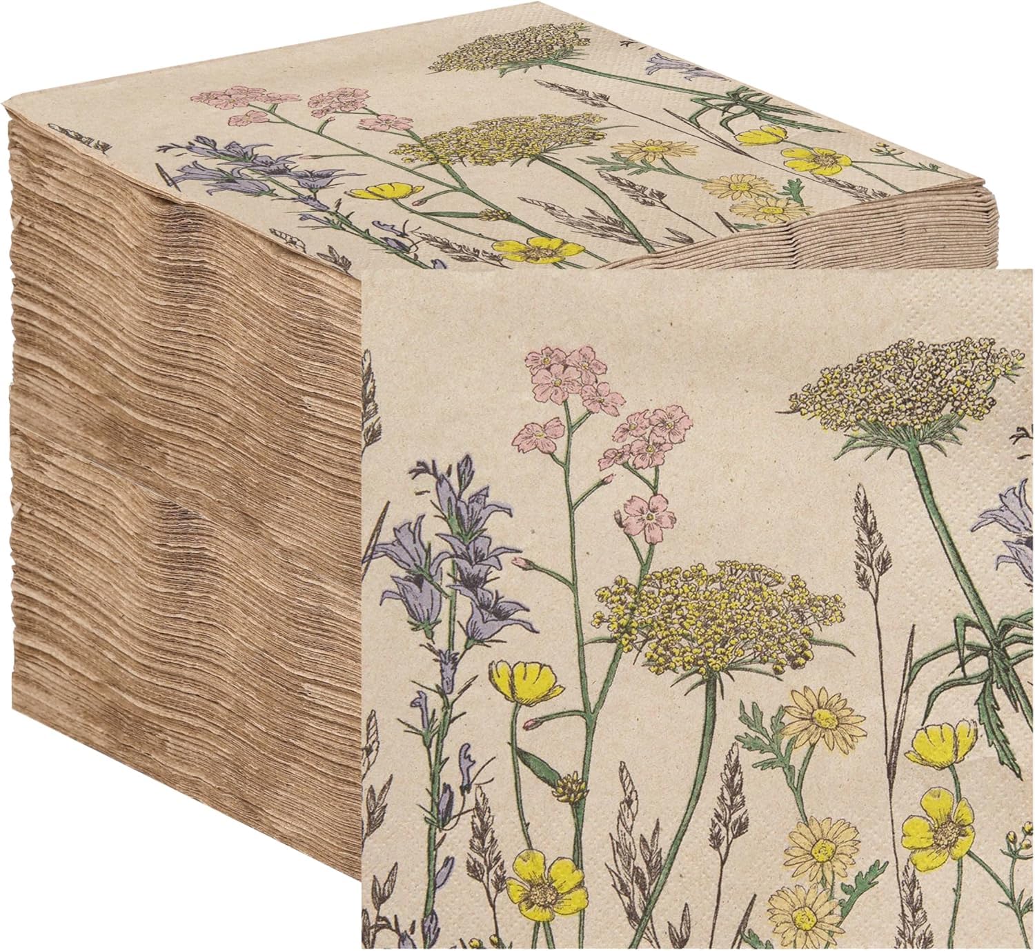 Talking Tables Table Kind Recycled Paper Napkins - 100 Pack, 2ply, 33cm Wildflower Floral 1