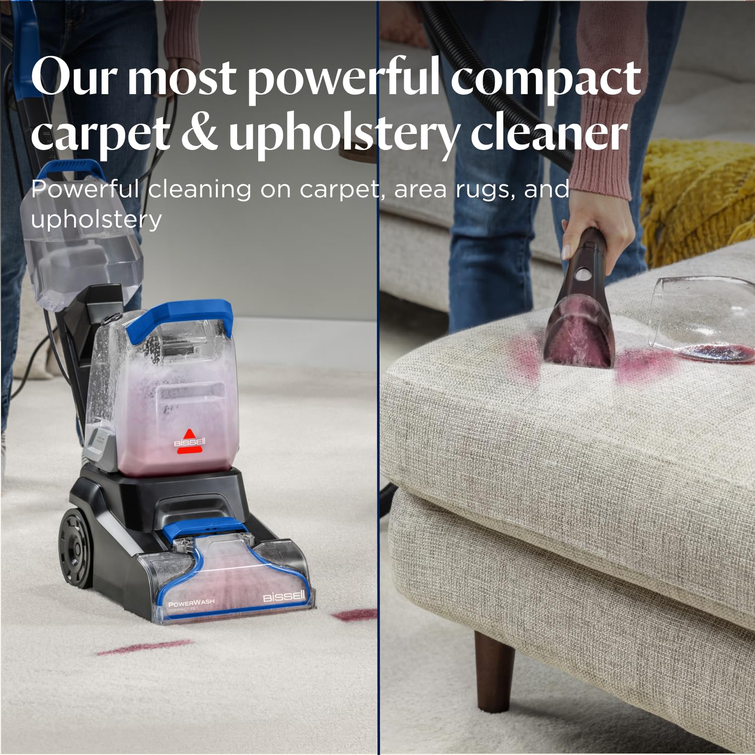 BISSELL PowerWash Compact Pet Carpet Cleaner 4058E | Compact & Portable | Removes Pet Stains & Odours | 600W 3