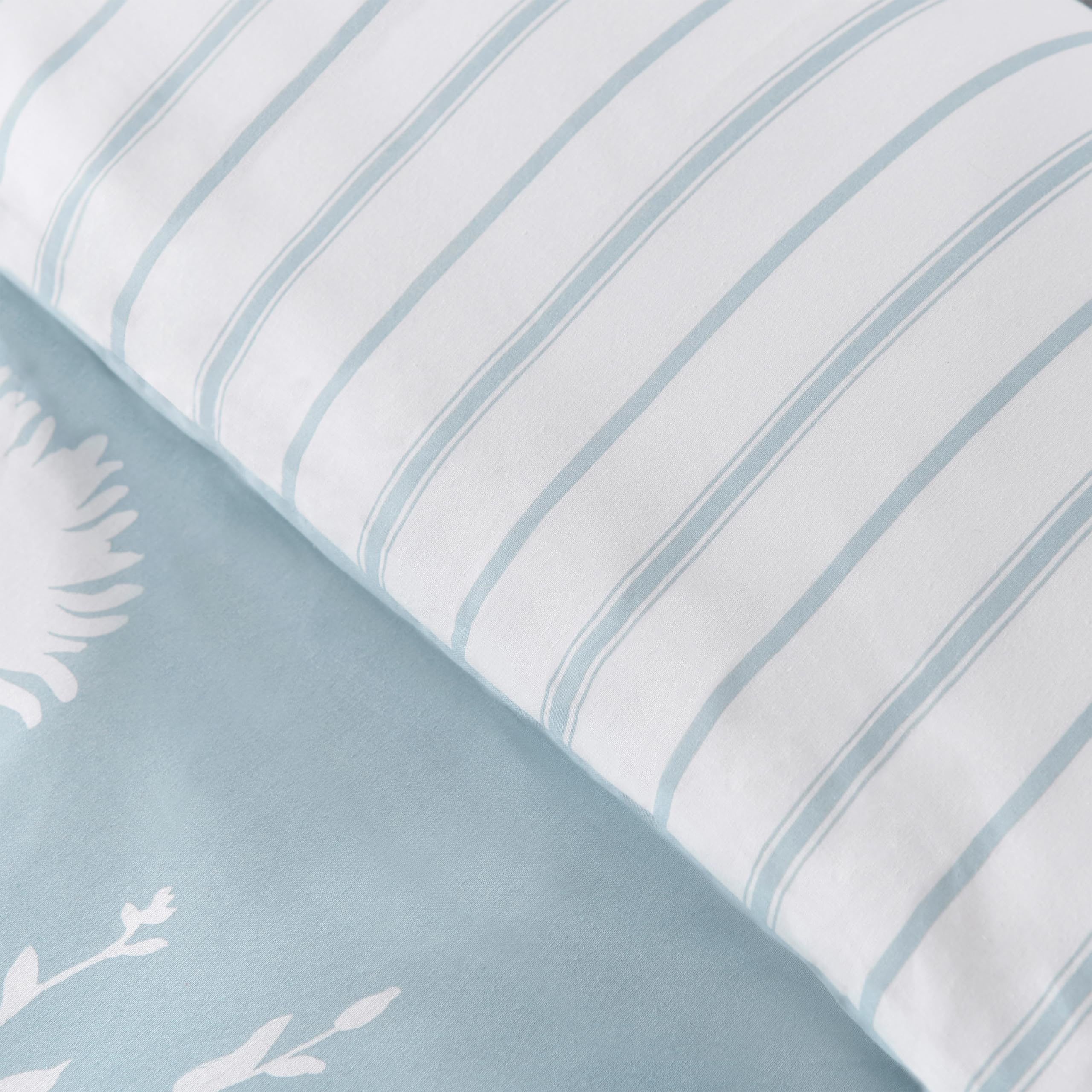 Catherine Lansfield Meadowsweet Floral Reversible King Duvet Cover Set with 2 Pillowcases | Sea Spray Blue 4