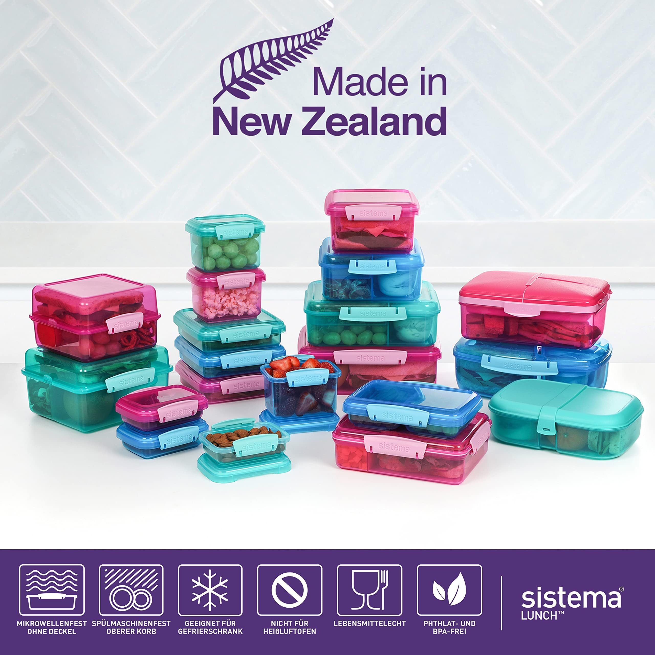 Sistema Snack Pots - 200 ml Capacity, 3 Count | BPA-Free Plastic | Assorted Colors 6