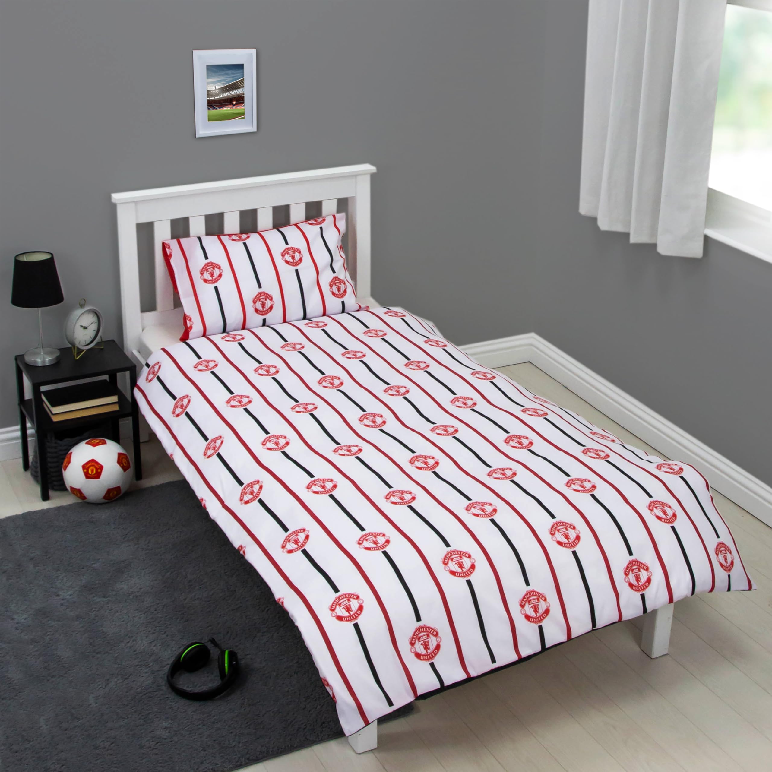 Manchester United FC Official Reversible Single Duvet Cover Set | Polycotton | 2 Pieces 8