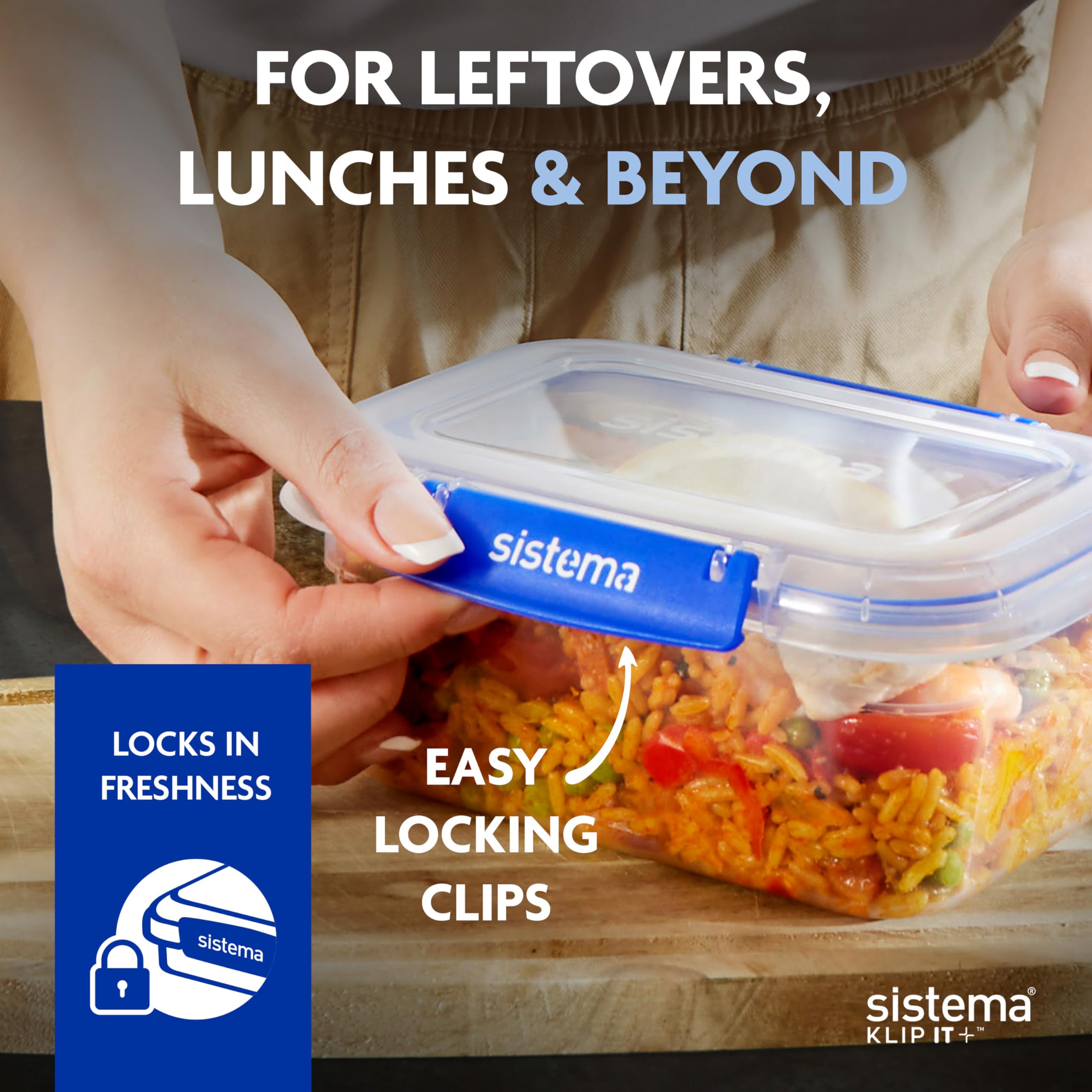 Sistema KLIP IT PLUS Food Storage Containers - 3.35 L, Airtight & Leak-Proof | 3 Count 5