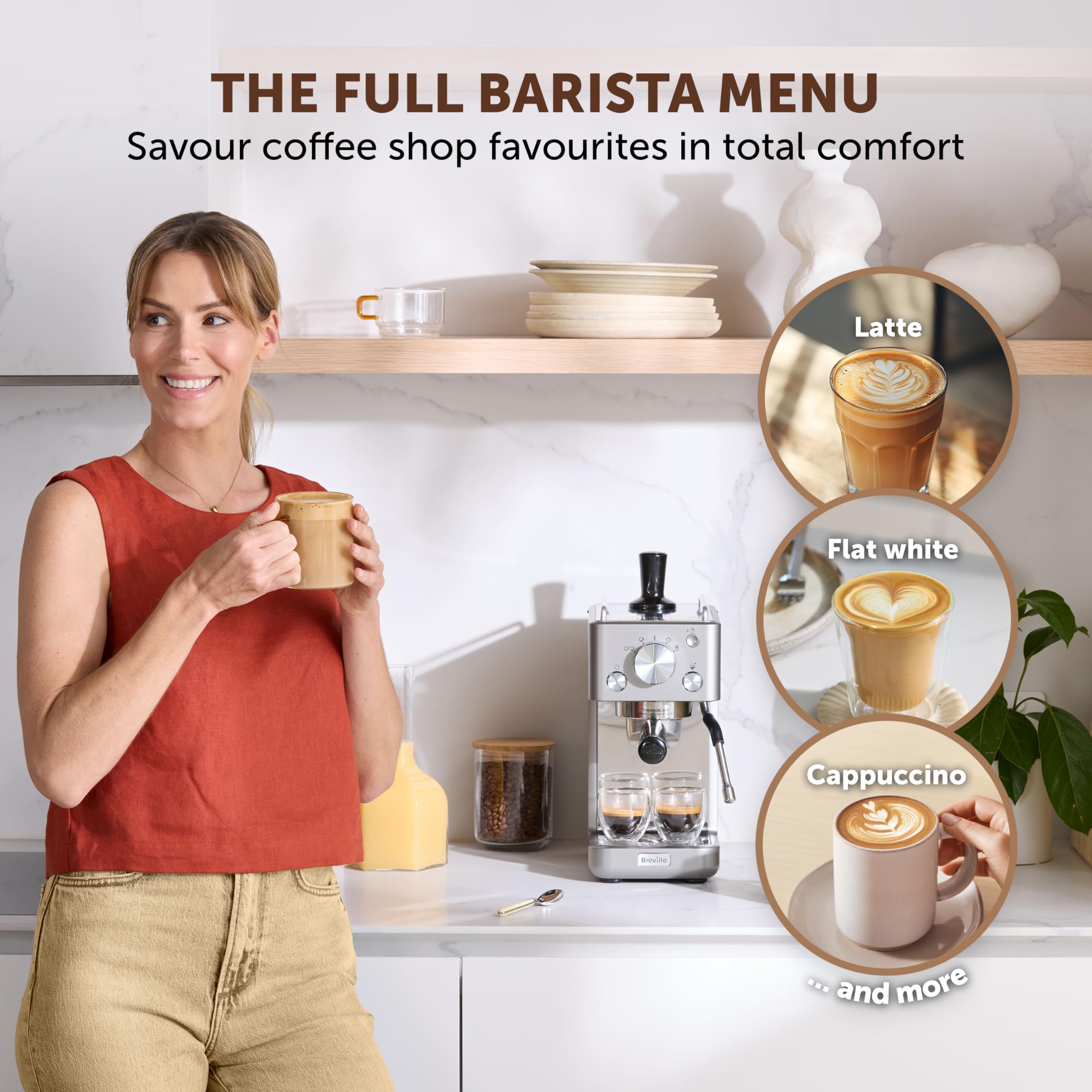 Breville Barista Slimline Espresso Machine - Integrated Milk Frother | Silver | VCF185 5