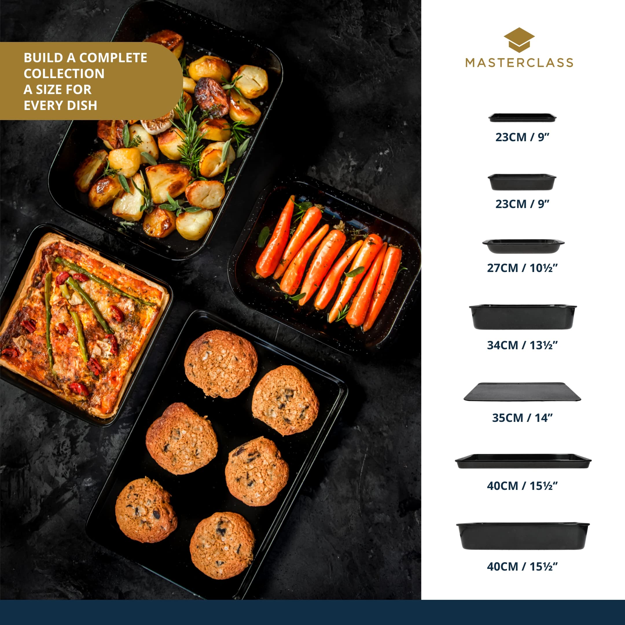MasterClass Small Baking Tray - 24 x 18 cm | Scratch Resistant Vitreous Enamel | Induction Safe 7