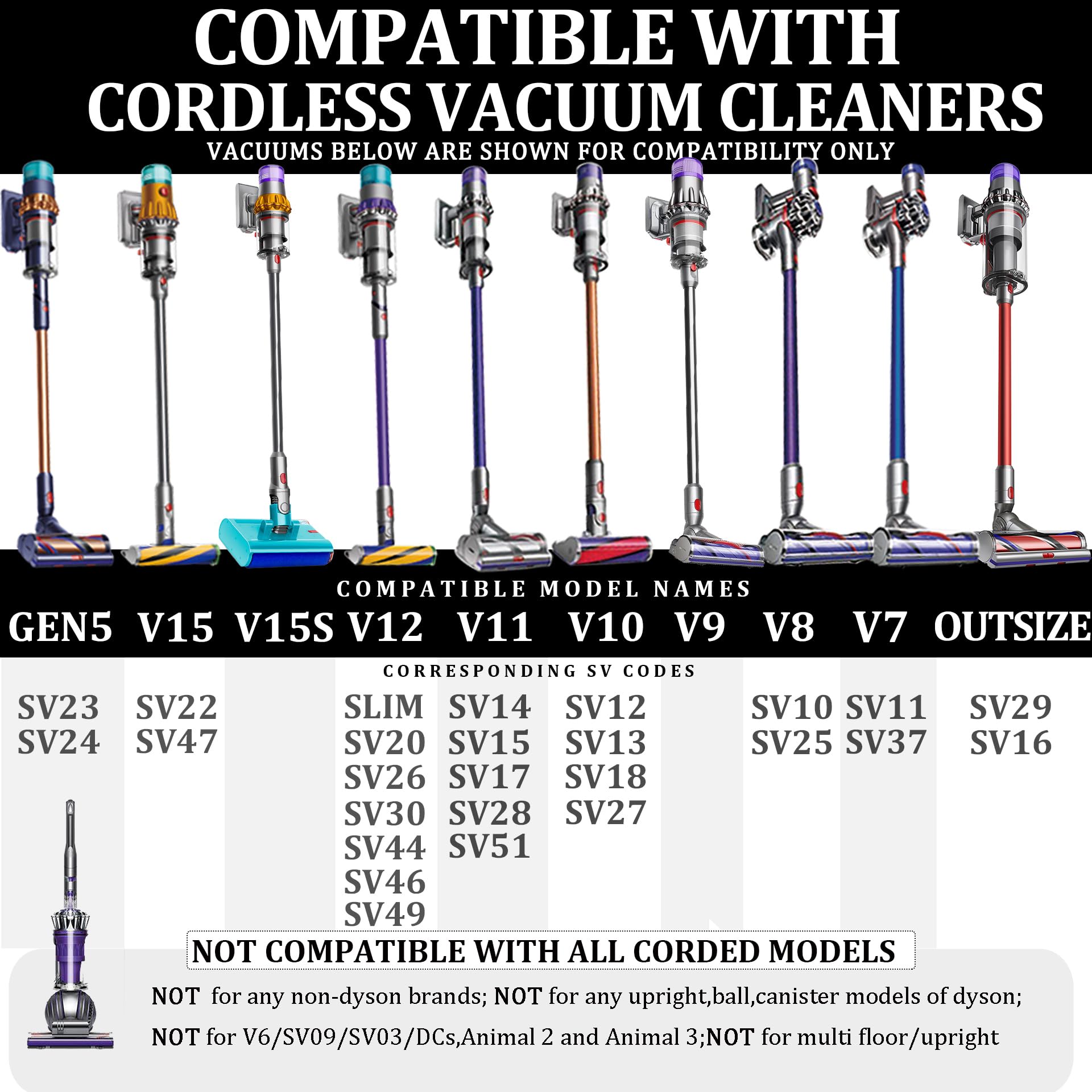Fullclean Replacement Attachment Kit for Dyson GEN5 V15 V12 V11 V10 V8 V7 Cordless Vacuums