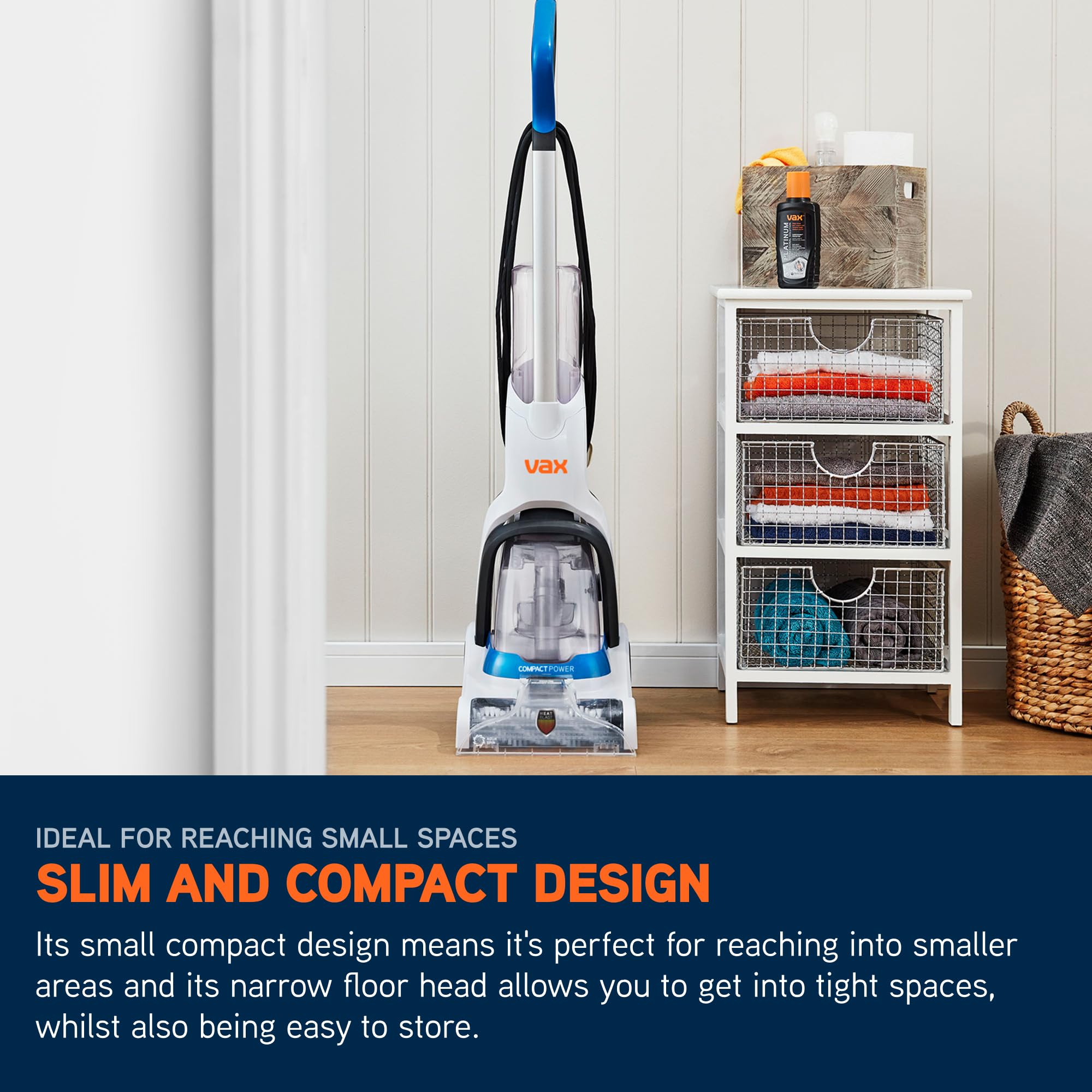 Vax Compact Power Upright Carpet Cleaner Machine - Aquaspin Brushbar | 5.7kg 6