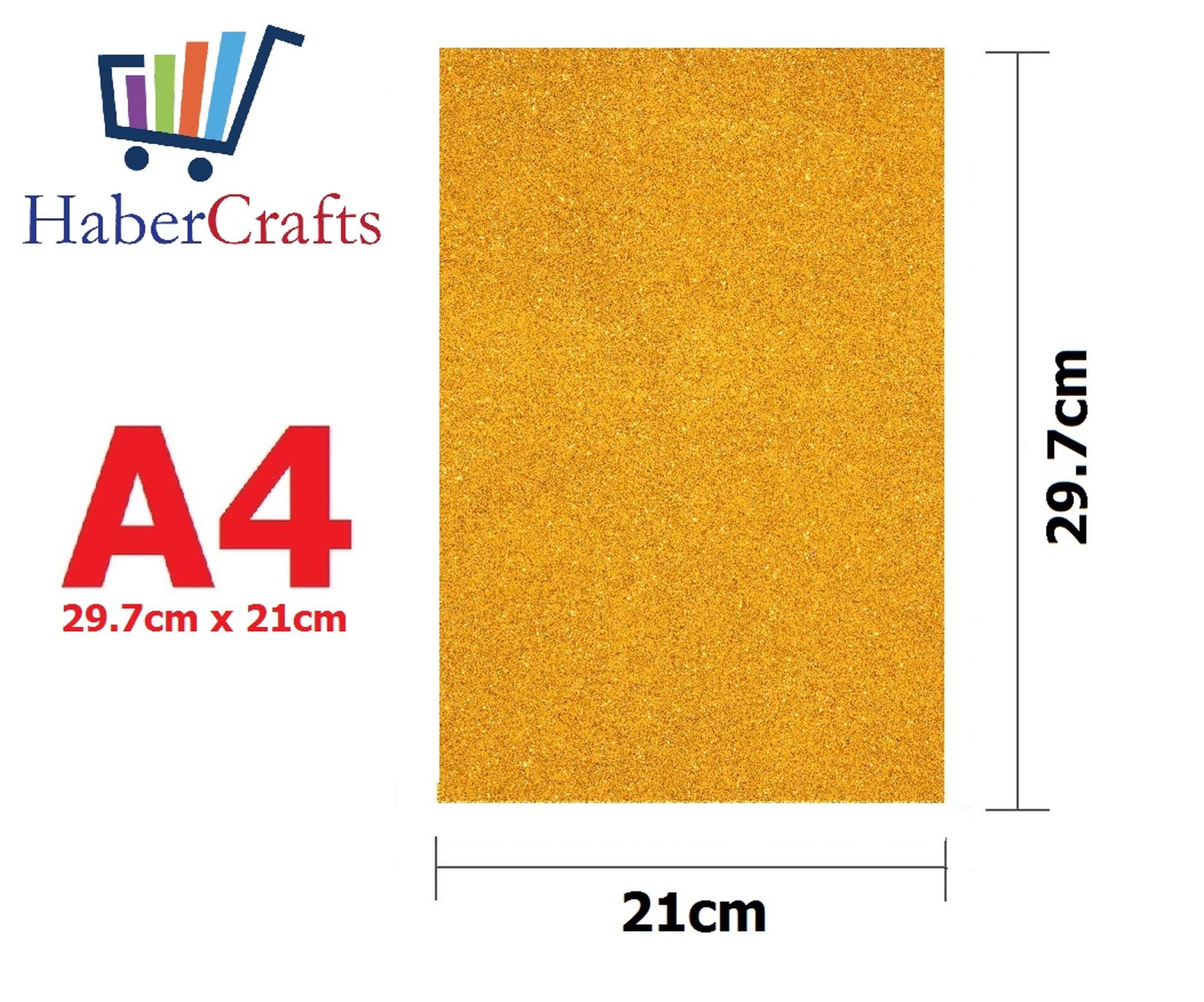 Habercrafts A4 Light Pink Glitter Card Stock Paper - Non Shed, Acid Free | 10 Sheets 4