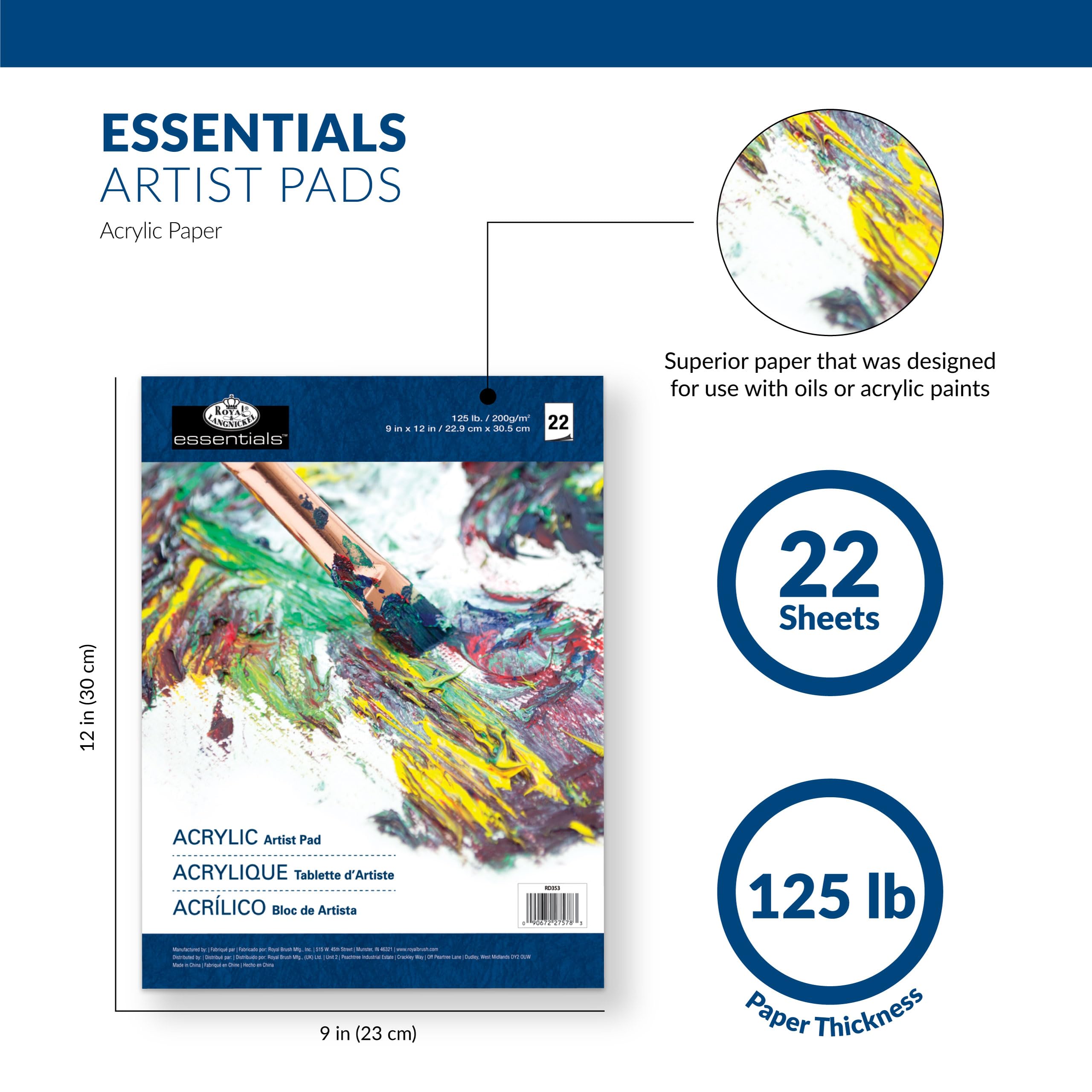 Royal & Langnickel Acrylic Artist Pad - Multicolour | Paper Material | 1 Count 5
