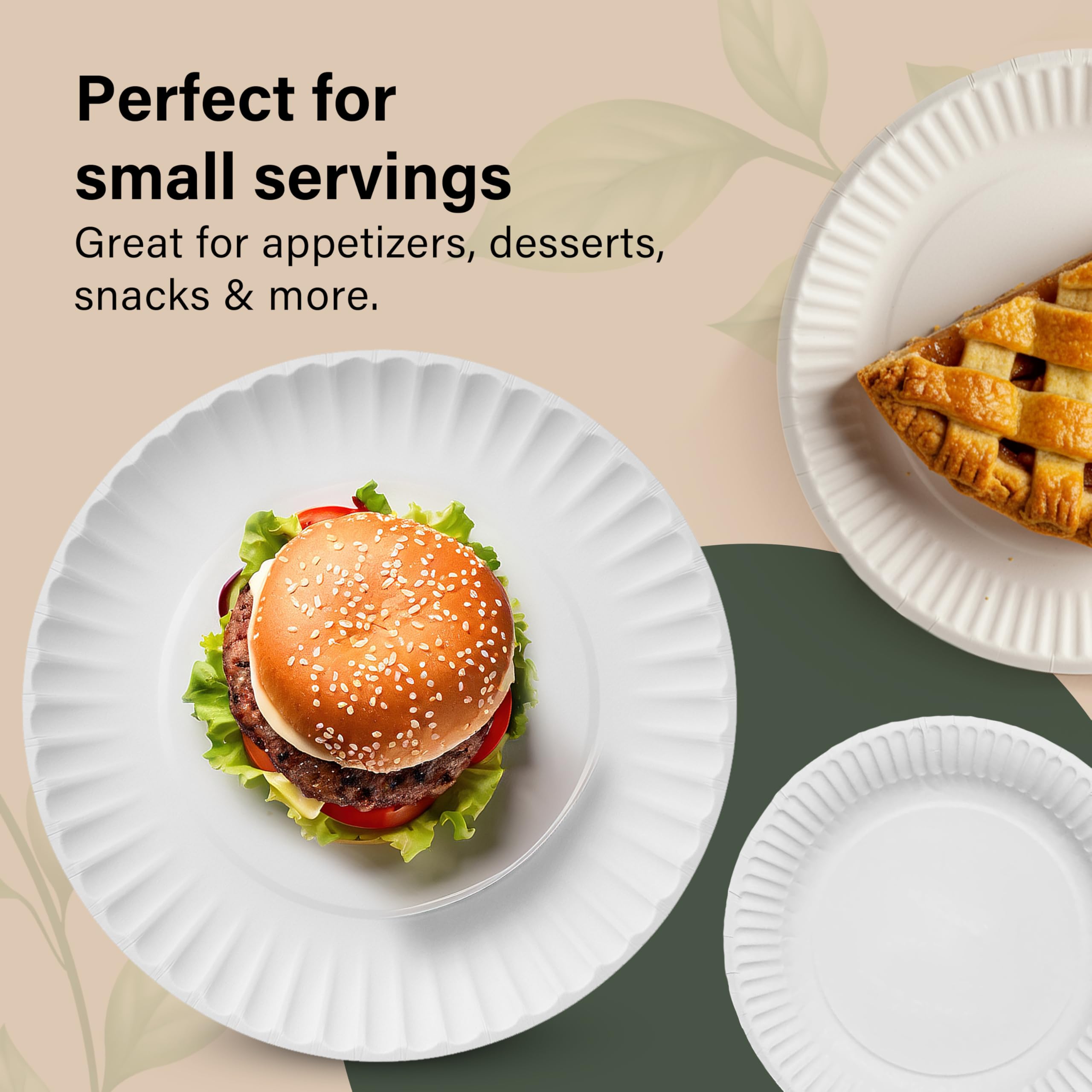 Vivo Technologies 100-Pack 9-inch Disposable Paper Plates | White | Eco-Friendly & Compostable 4