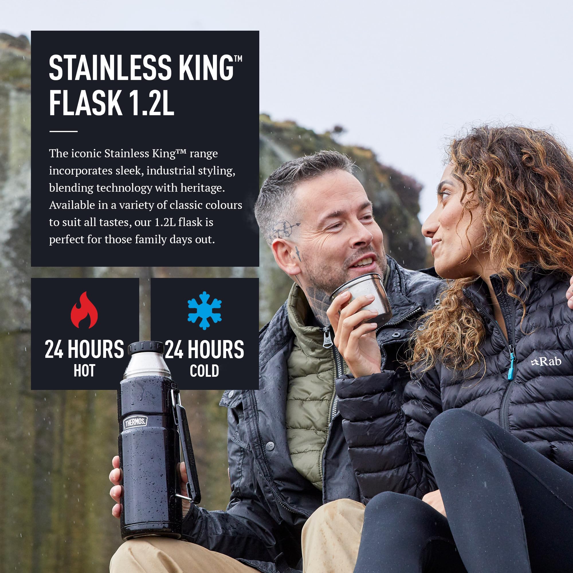 Thermos Stainless King Vacuum Insulated Drink Flask - 1.2 L | Midnight Blue | Durable Stainless Steel 4