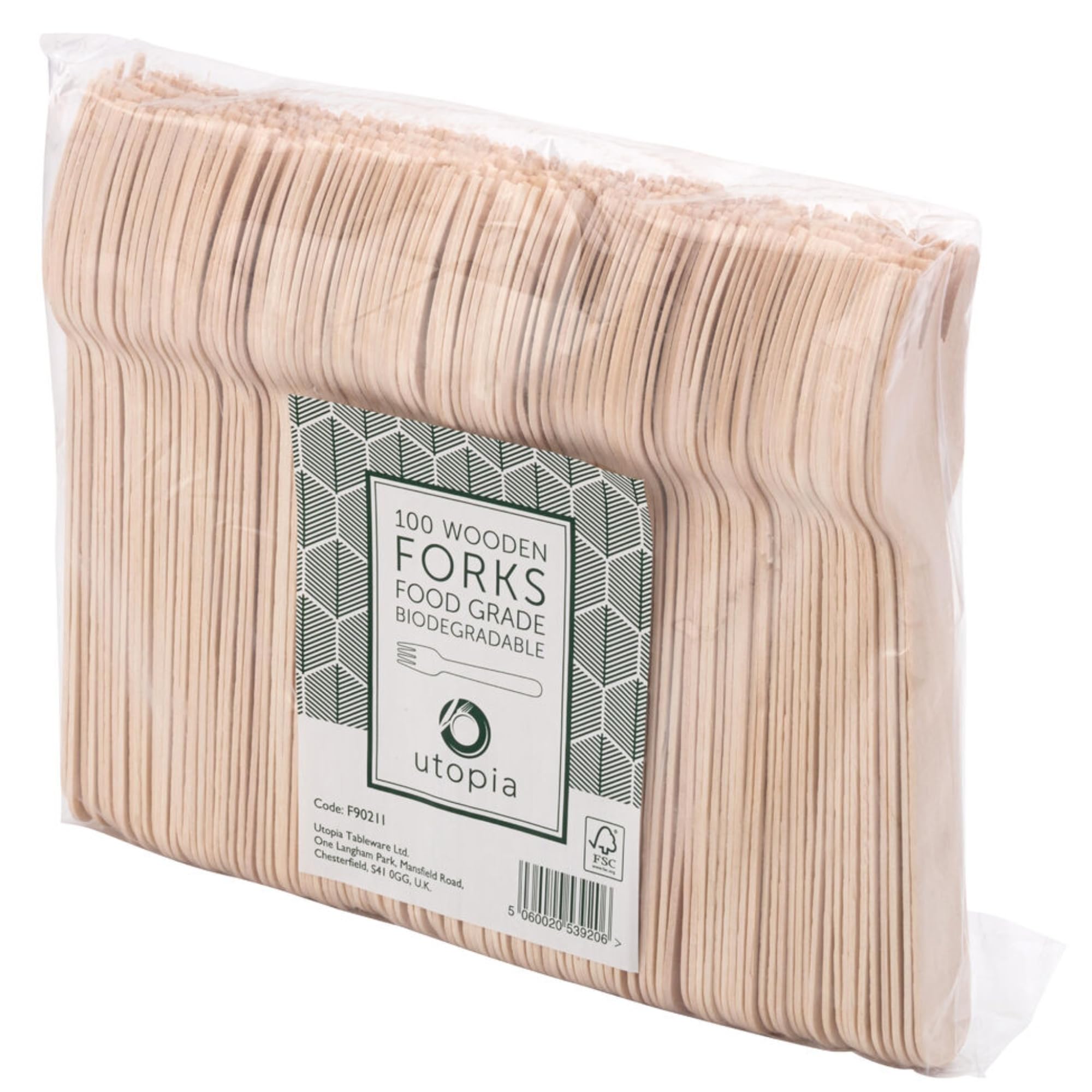 Utopia Birchwood Forks - 6.25in (16cm) Disposable Cutlery | Pack of 100 | FSC Certified 1