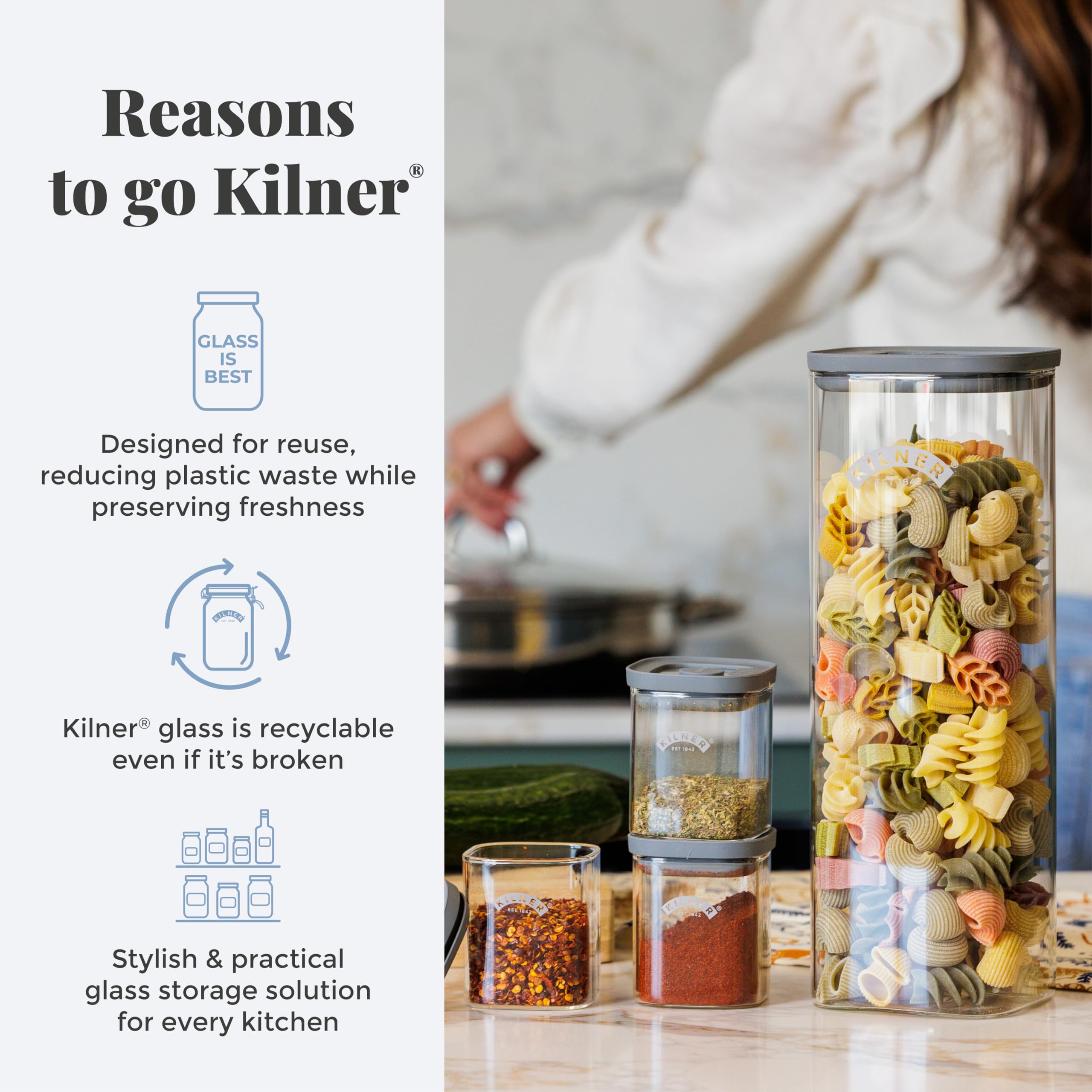 Kilner Seasoning Grinder - 250ml Glass Jar with Ceramic Grinder for Salt & Pepper 9