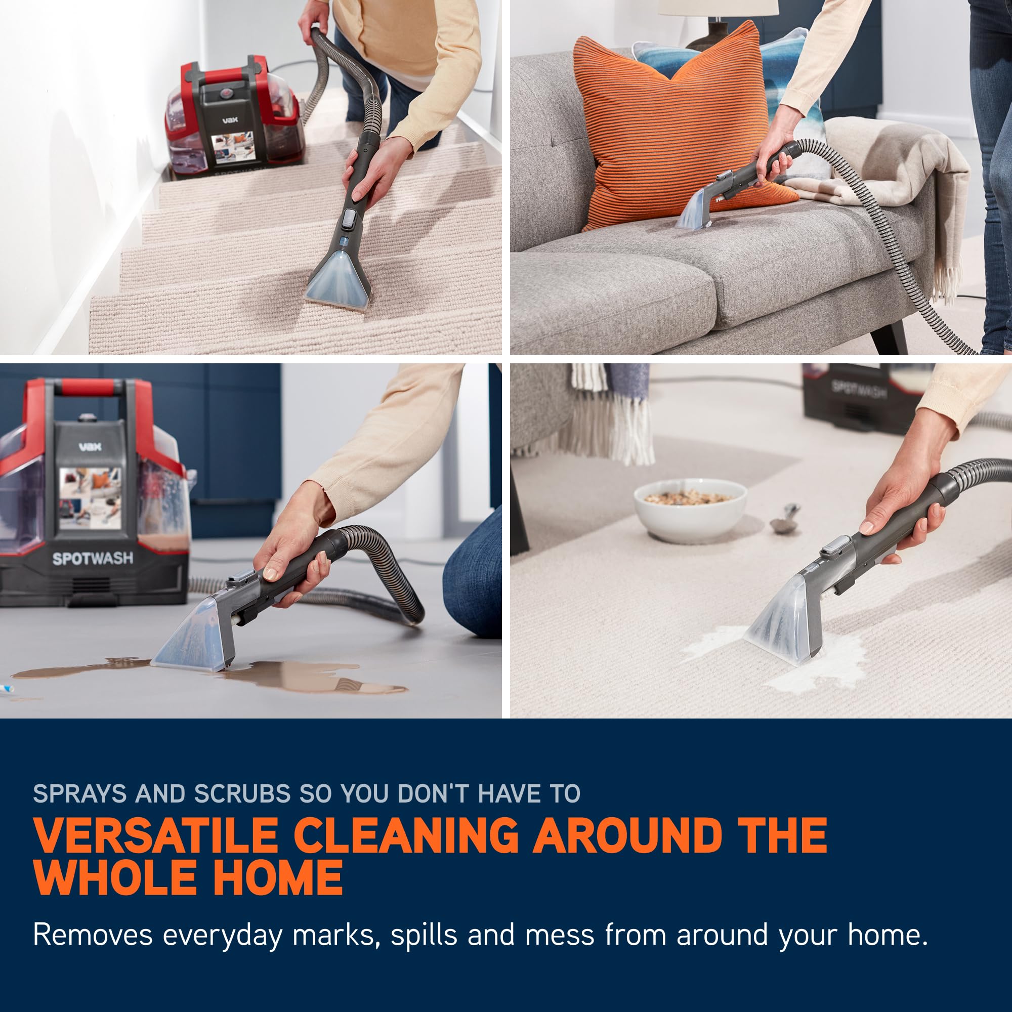 Vax SpotWash Spot Cleaner - Multi-Surface Cleaning for Stains, Spills & Pet Messes | 3.89kg 6