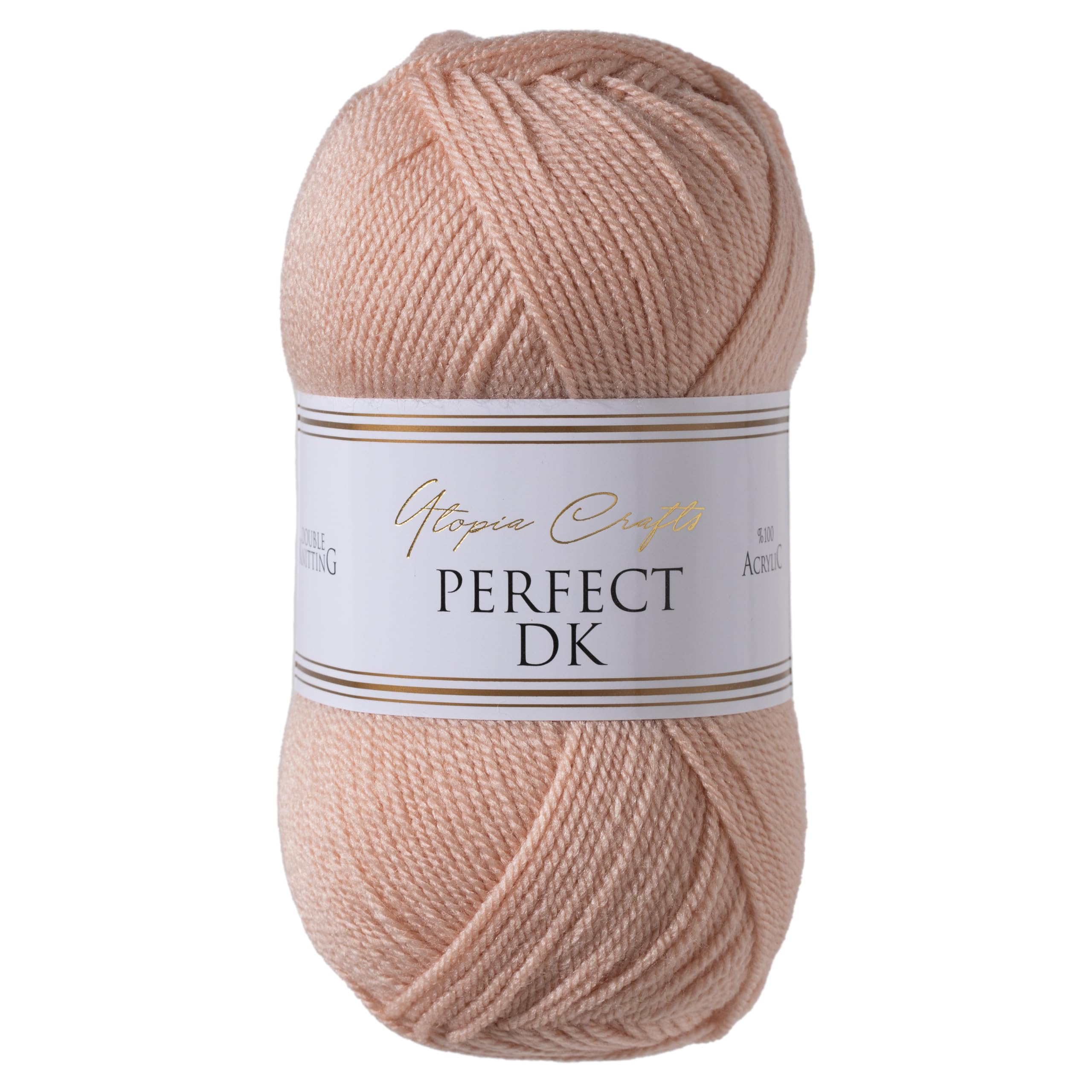 Utopia Crafts DK Double Knitting Yarn - 100% Acrylic | 100g Powder Pink | Oeko-Tex Certified 1
