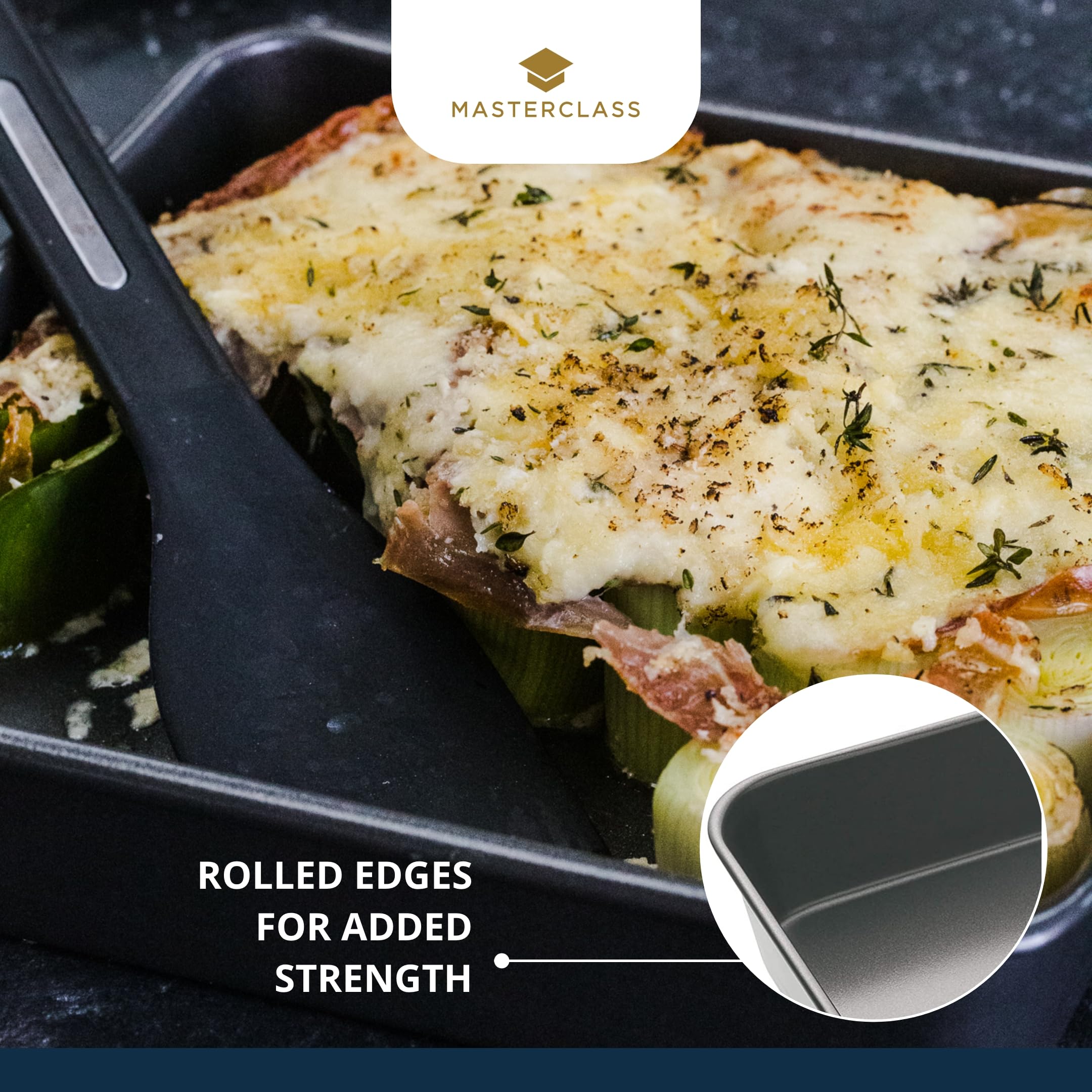 MasterClass Carbon Steel Deep Roasting Pan - Non-Stick | 39 x 28 cm | Grey 5