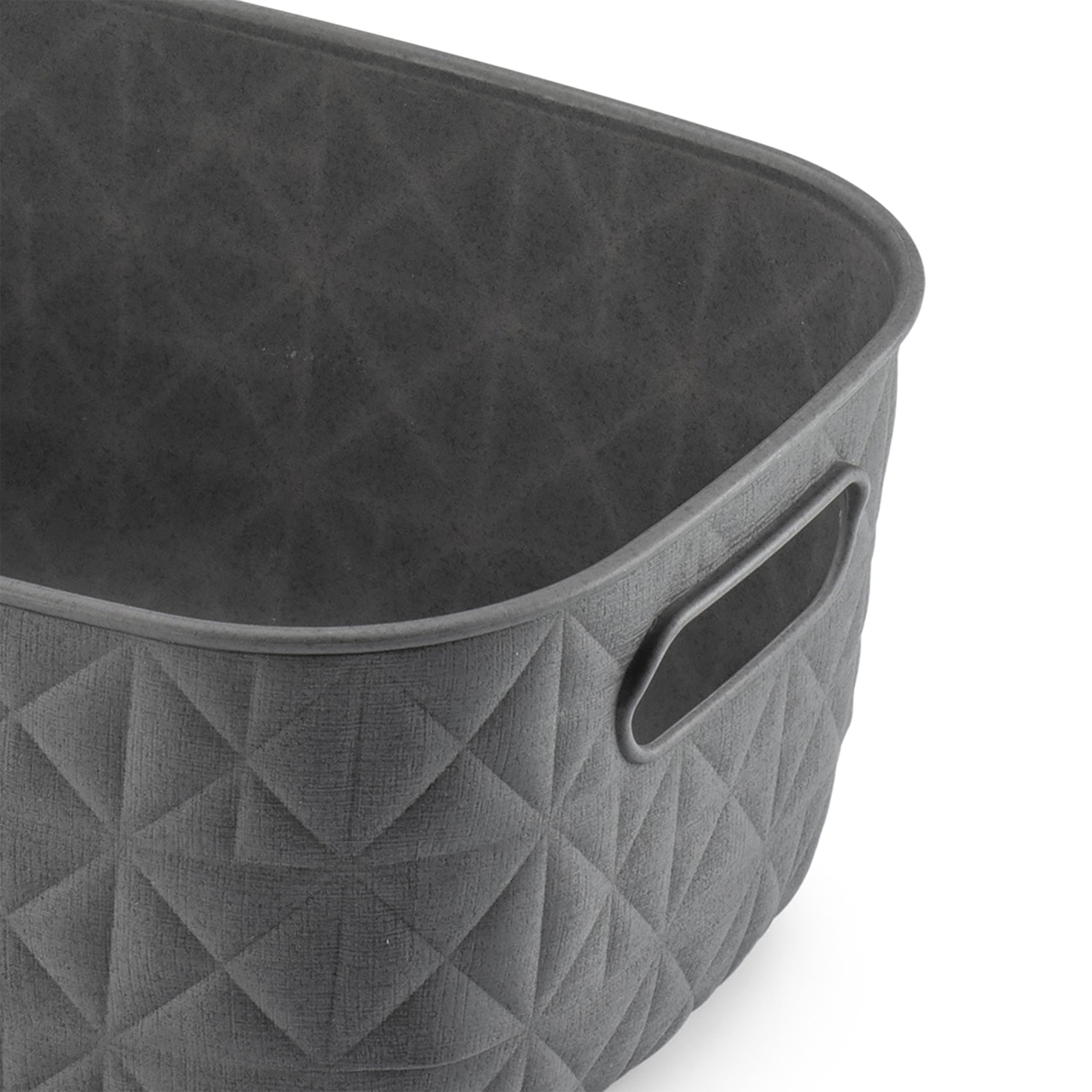 CURVER Softex 4L Storage Baskets - Set of 4 | 100% Recycled Resin | Dark Grey 6