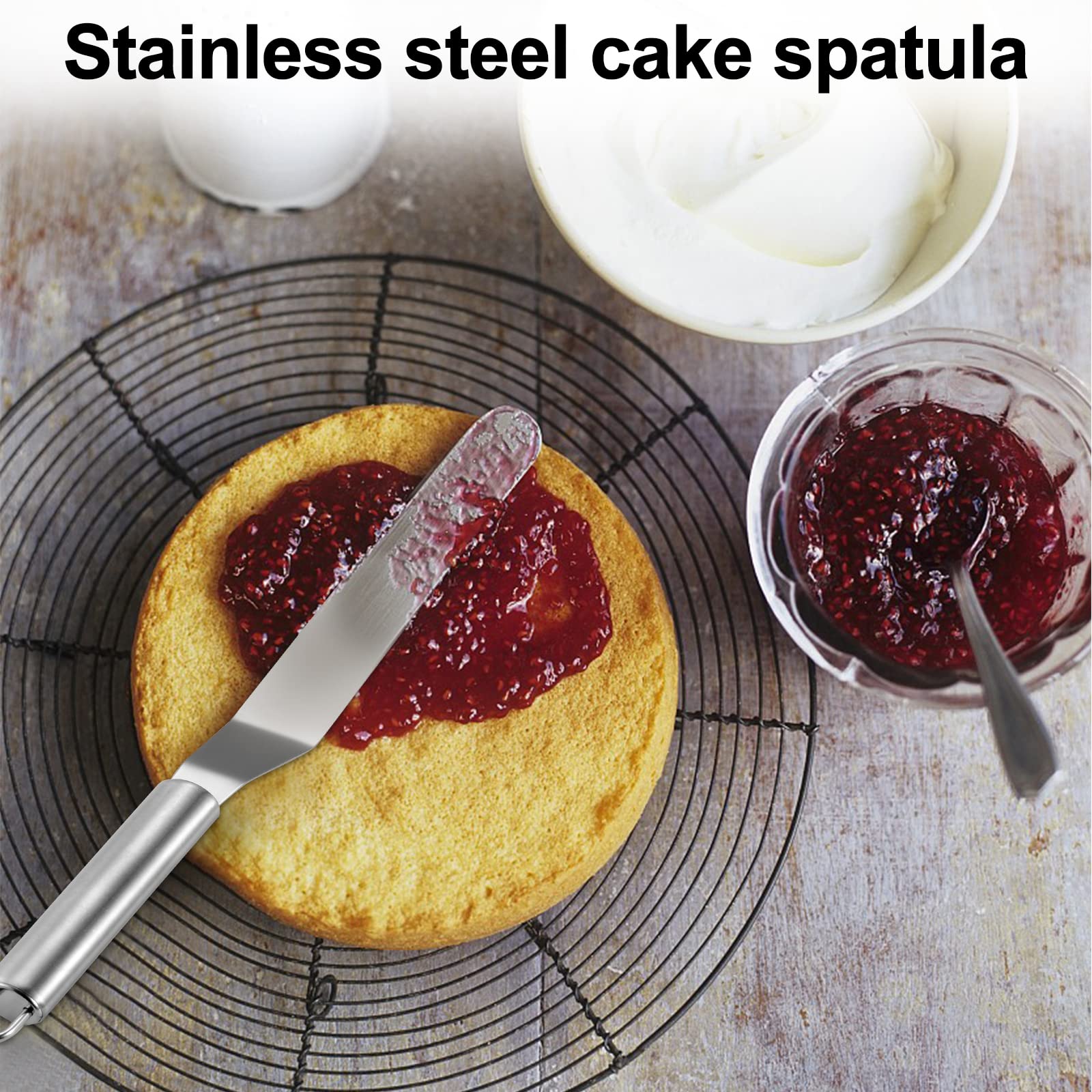Vinabo 4-Piece Icing & Decorating Spatula Set - Stainless Steel Palette Knife Kit | 27, 32, 37cm 4
