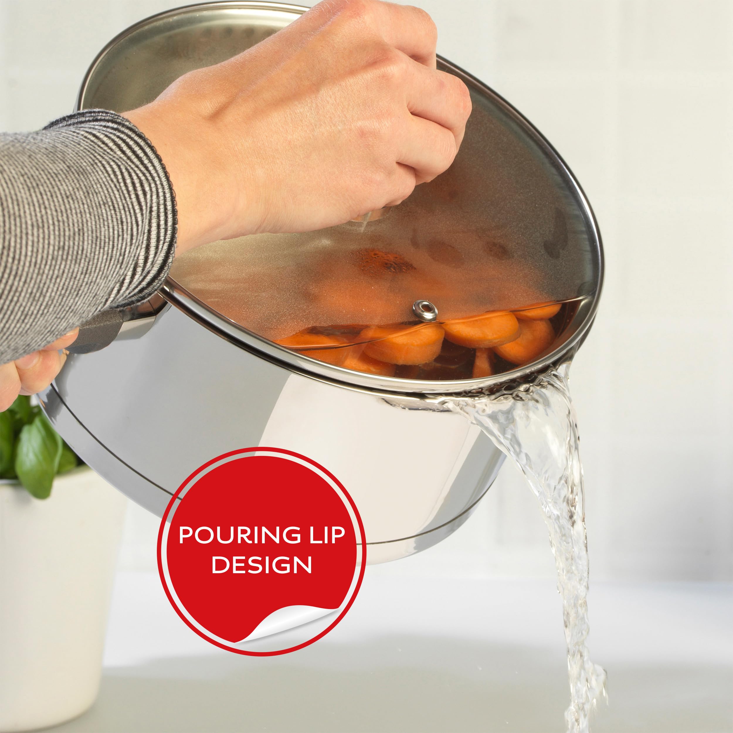 Russell Hobbs Excellence Collection 20 cm Stainless Steel Saucepan with Lid | Induction Compatible | Pouring Lip 4