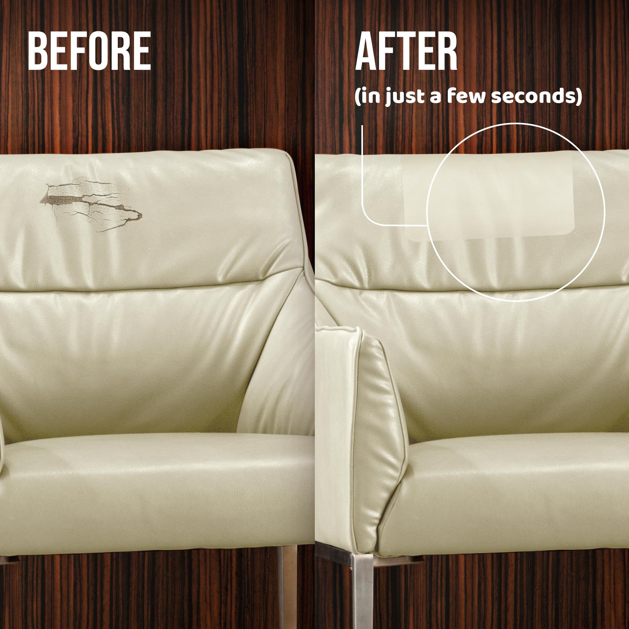 MastaPlasta Self-Adhesive Leather Repair Patch - Mid-Brown | 28cm x 20cm XL Sheet | UK Made 4