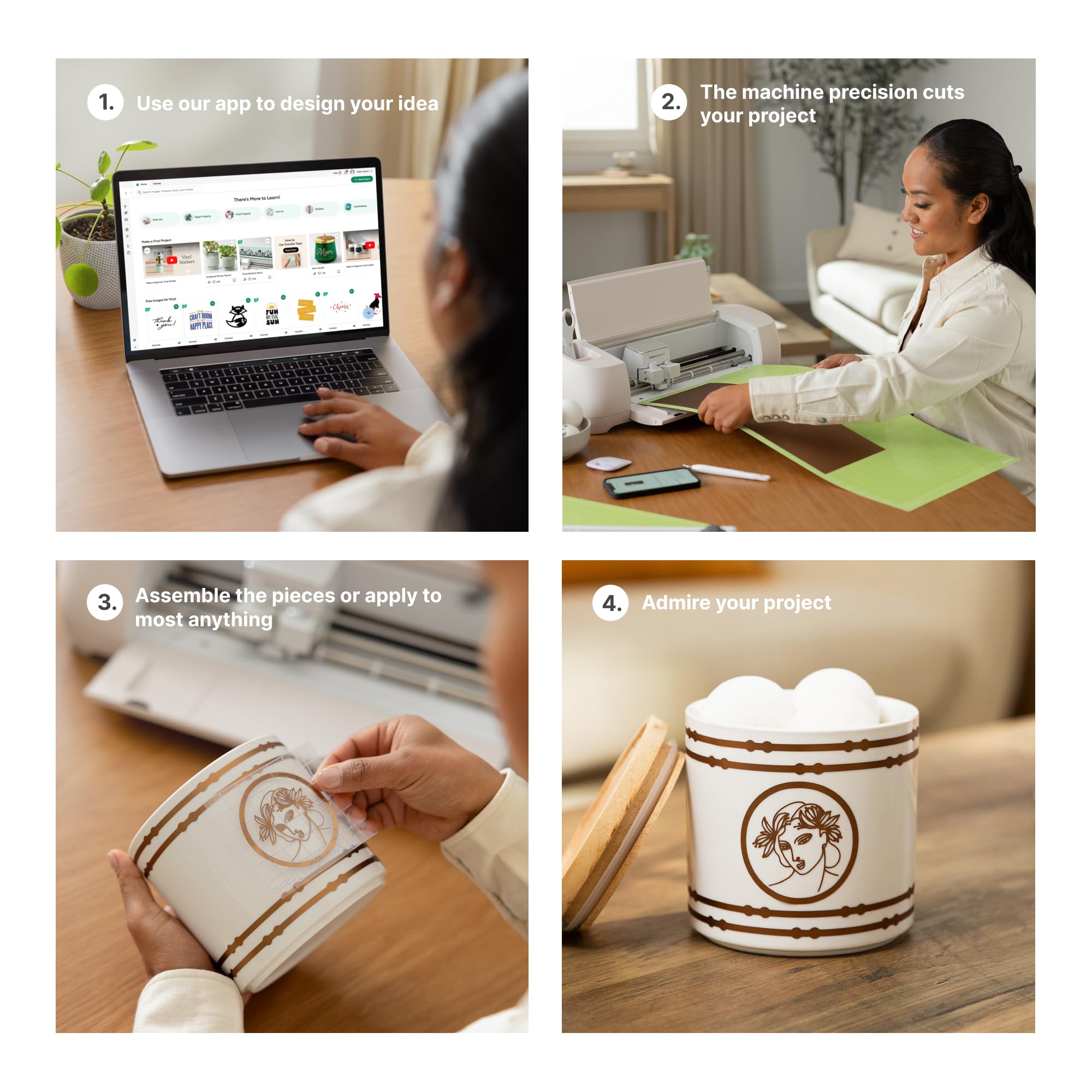 Cricut Maker 4 Essentials Plus Bundle - Cuts 300+ Materials | Includes EasyPress Mini 3