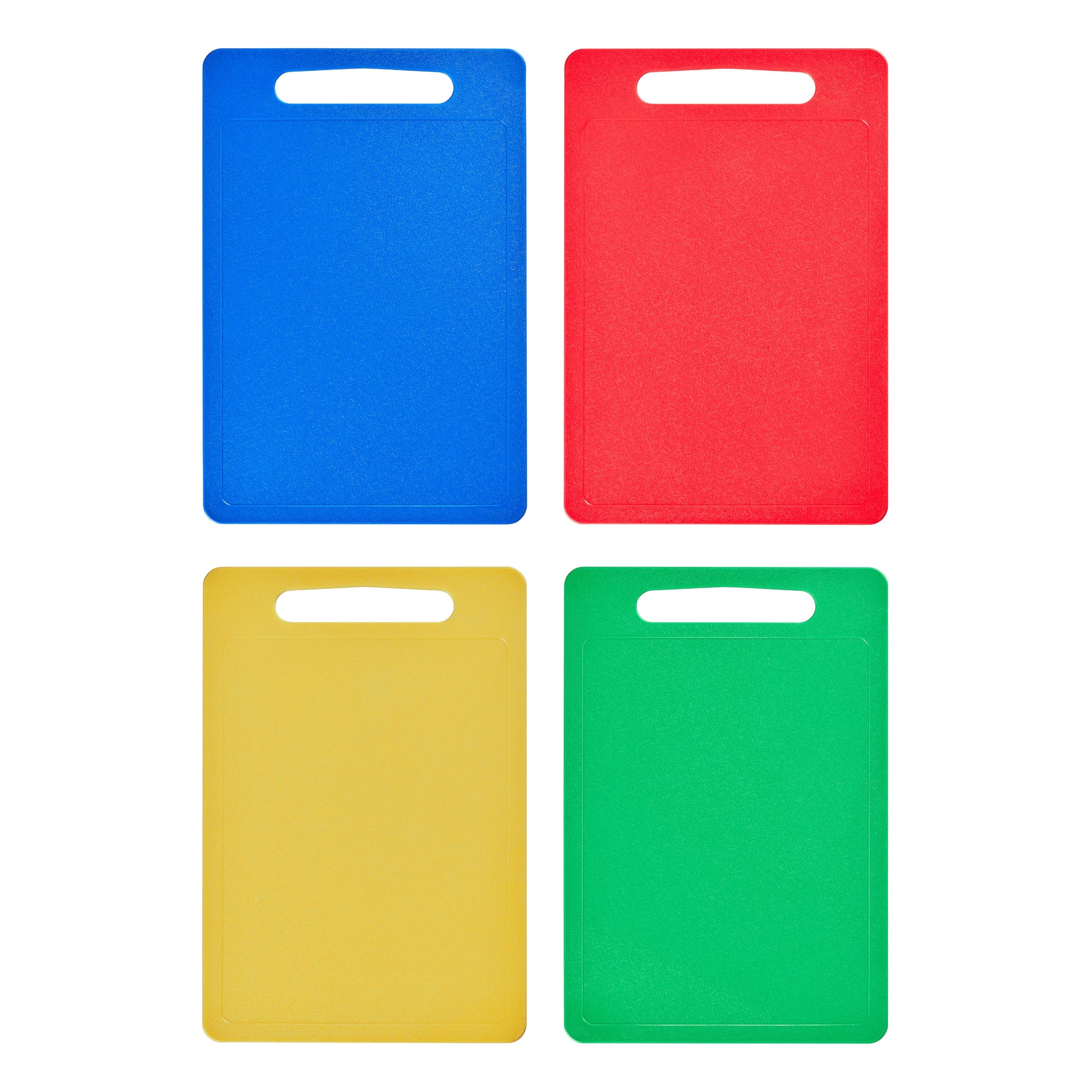 Chef Aid Multi-Colour Chopping Board Set - 4 Pack, 35cm x 25cm, Food Grade Plastic, Non-Slip 1