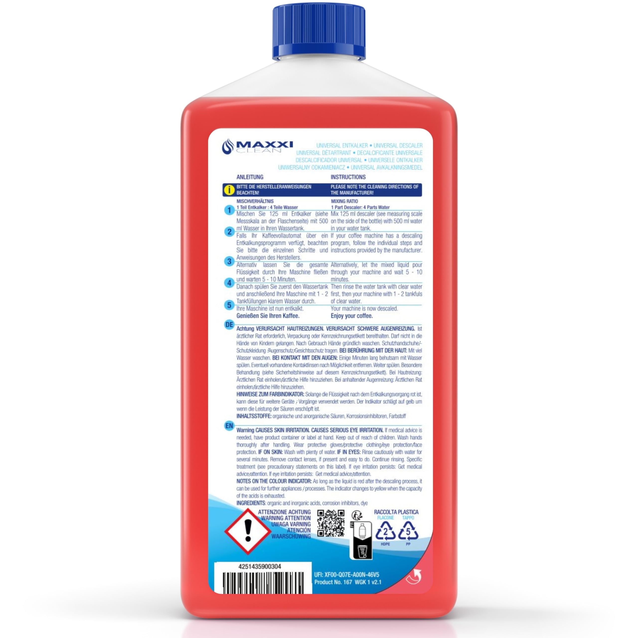 Maxxi Clean Universal Liquid Descaler - 750 ml | For Coffee Machines, Kettles & Household Appliances | Made in Germany 7