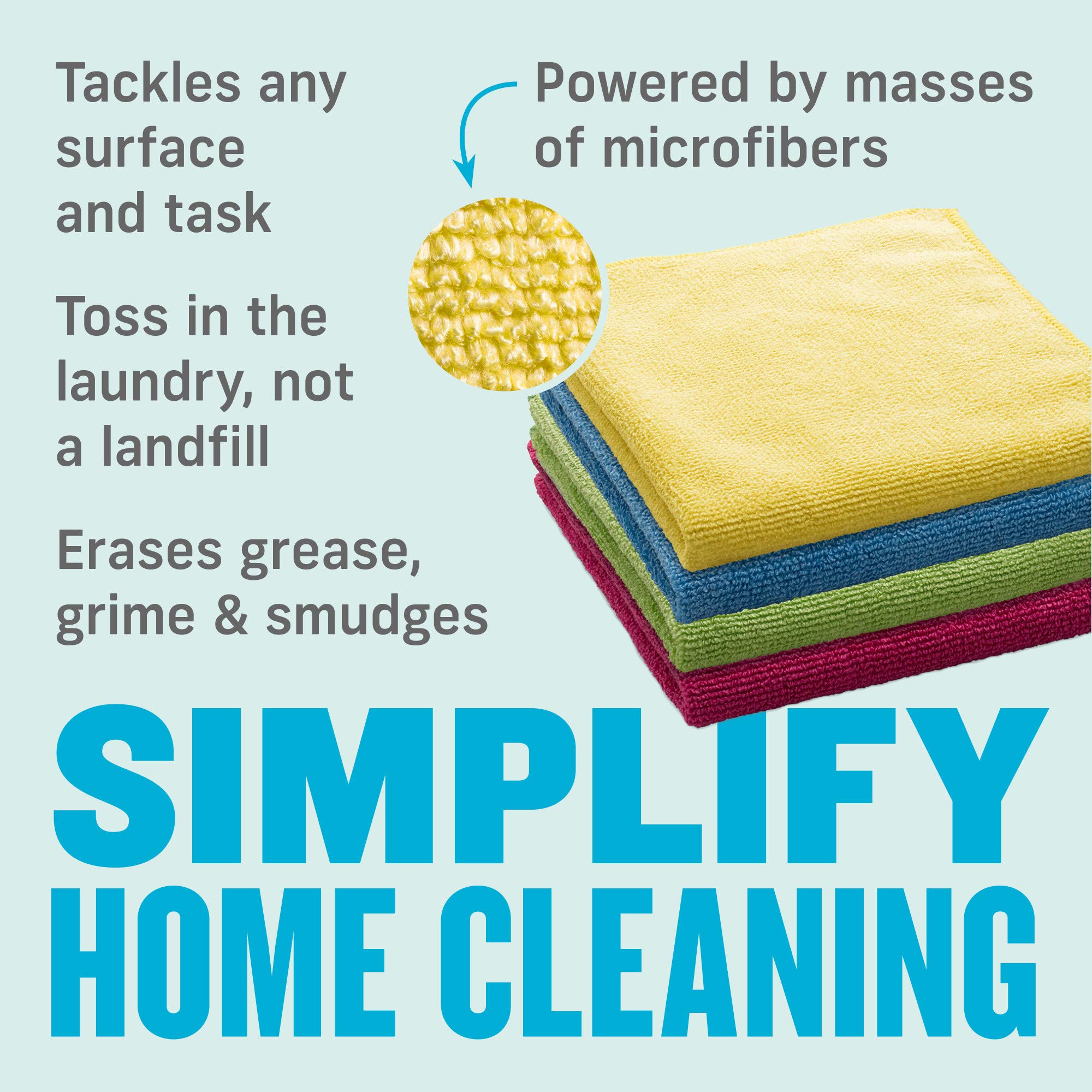 E-Cloth General Purpose Microfibre Cloth - 4 Pack | Removes 99% Bacteria | Reusable 5