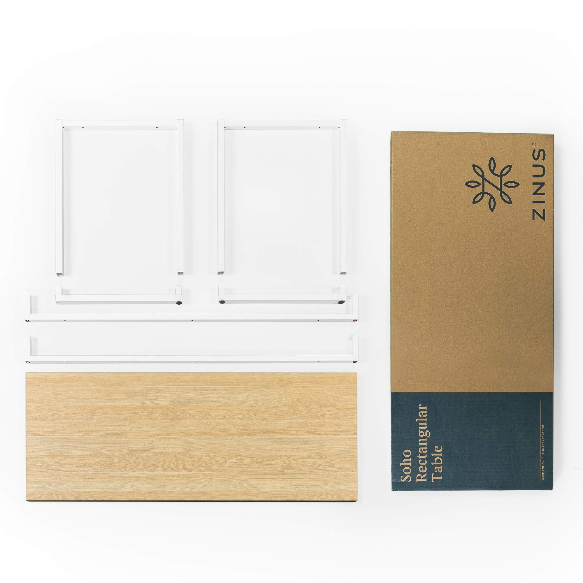 Zinus Jennifer Home Office Desk - Metal Frame, Wood Top | 140 x 61 x 74 cm | Natural Finish 7