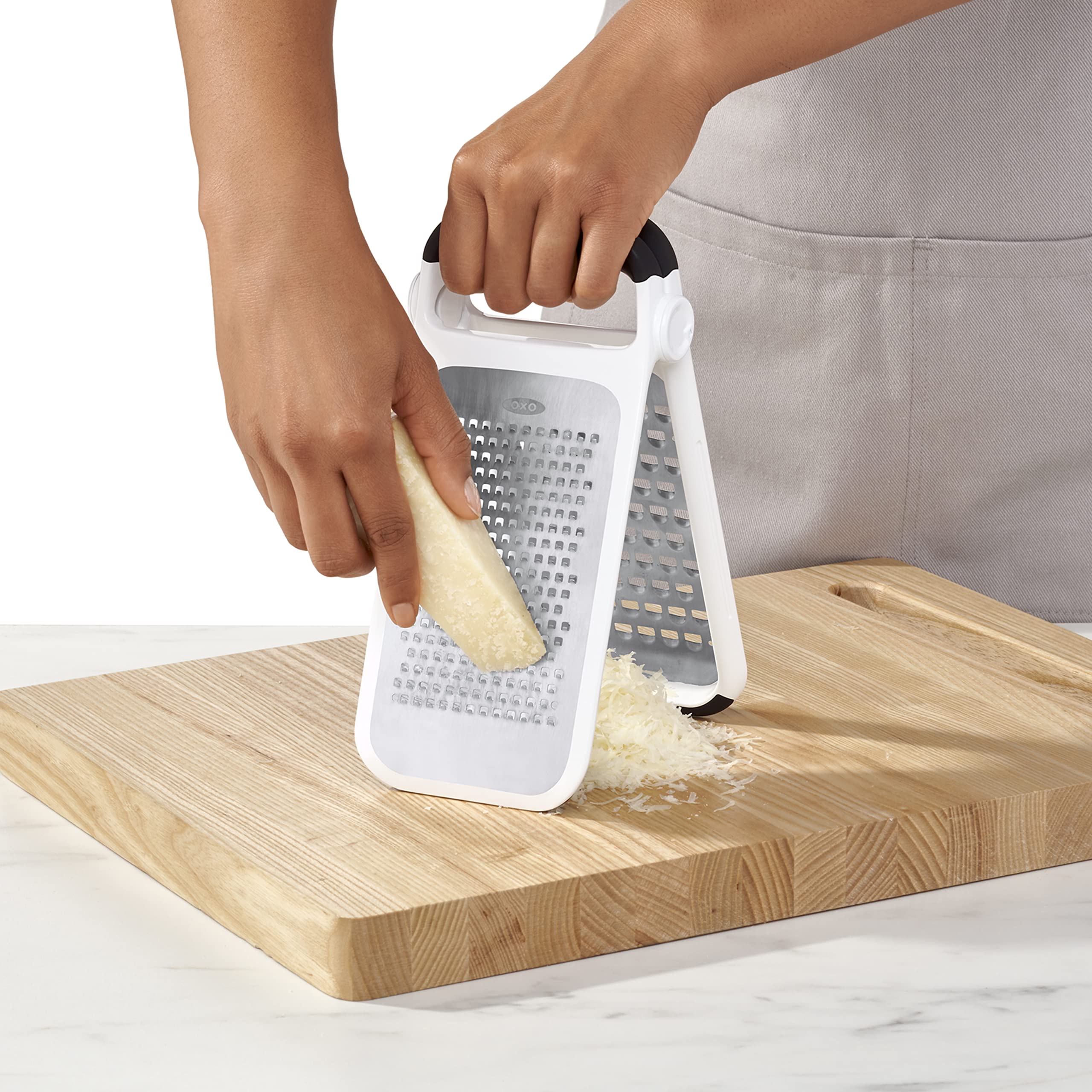 OXO Good Grips Etched Two-Fold Grater - Dual-Blade Coarse & Medium Grating | Foldable Storage 7