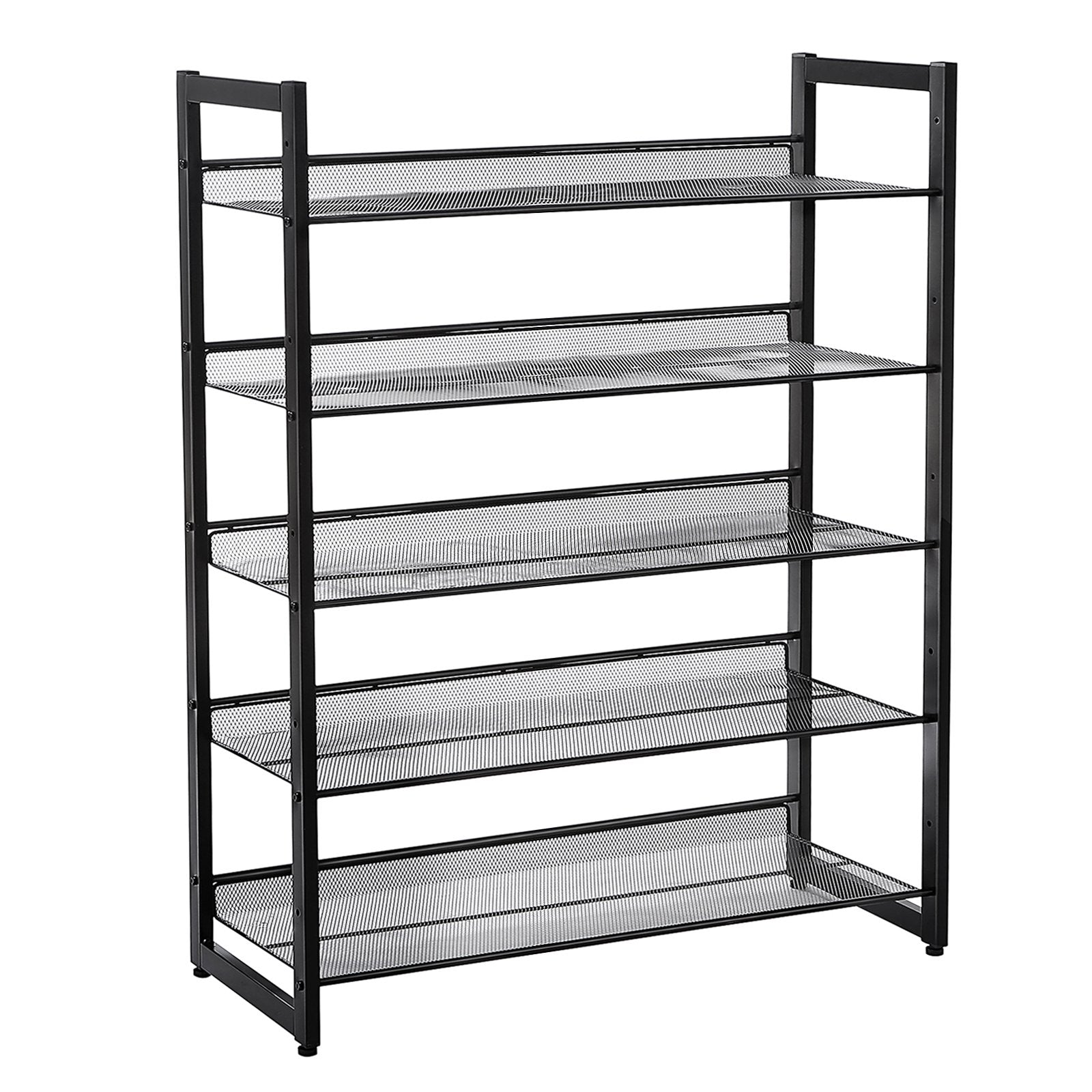 SONGMICS 5-Tier Stackable Shoe Storage Shelf - Metal Frame | Holds 15-20 Pairs | Black 7