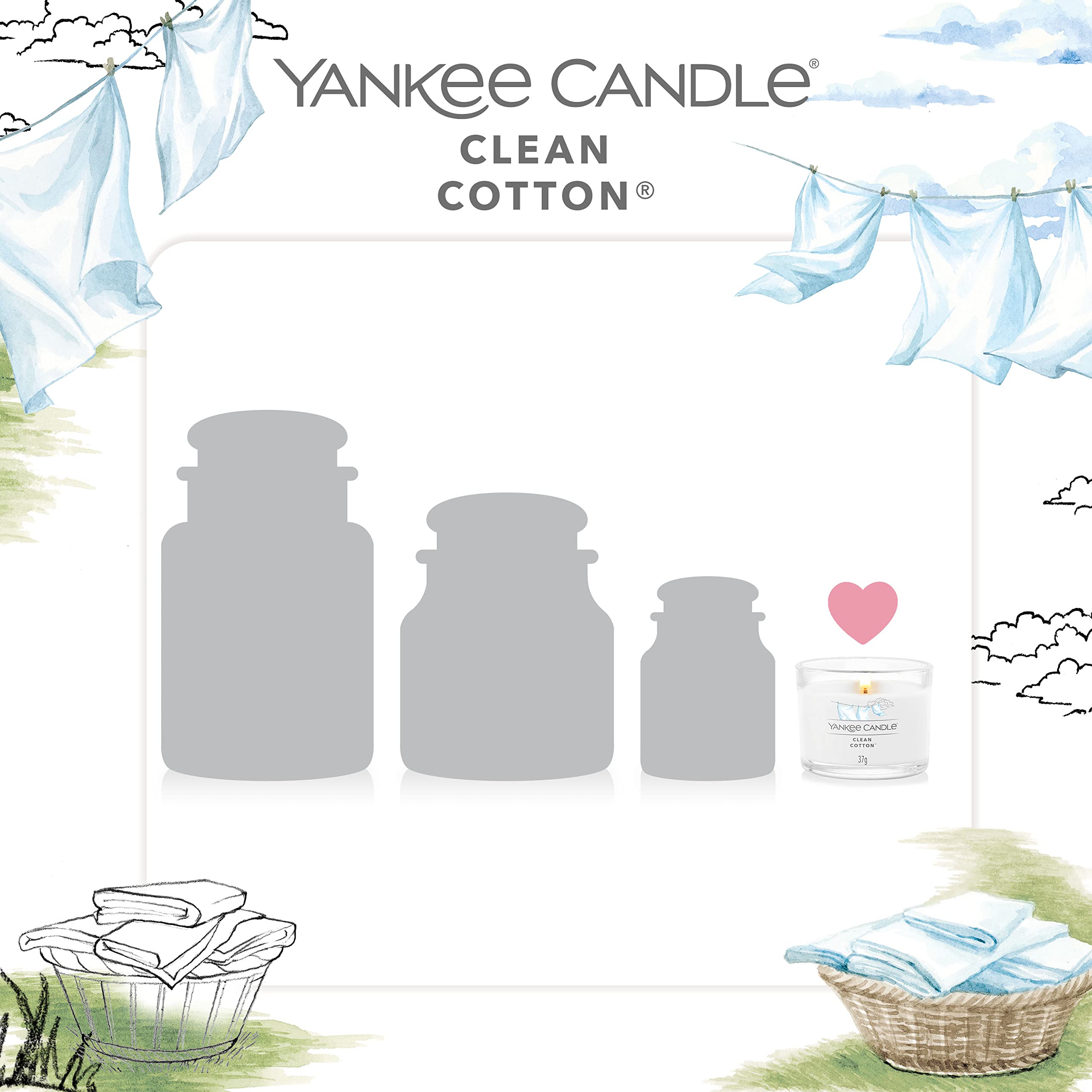 Yankee Candle Clean Cotton Scented Votive Candles Gift Set | Soy Blend Wax | 3 Count 4