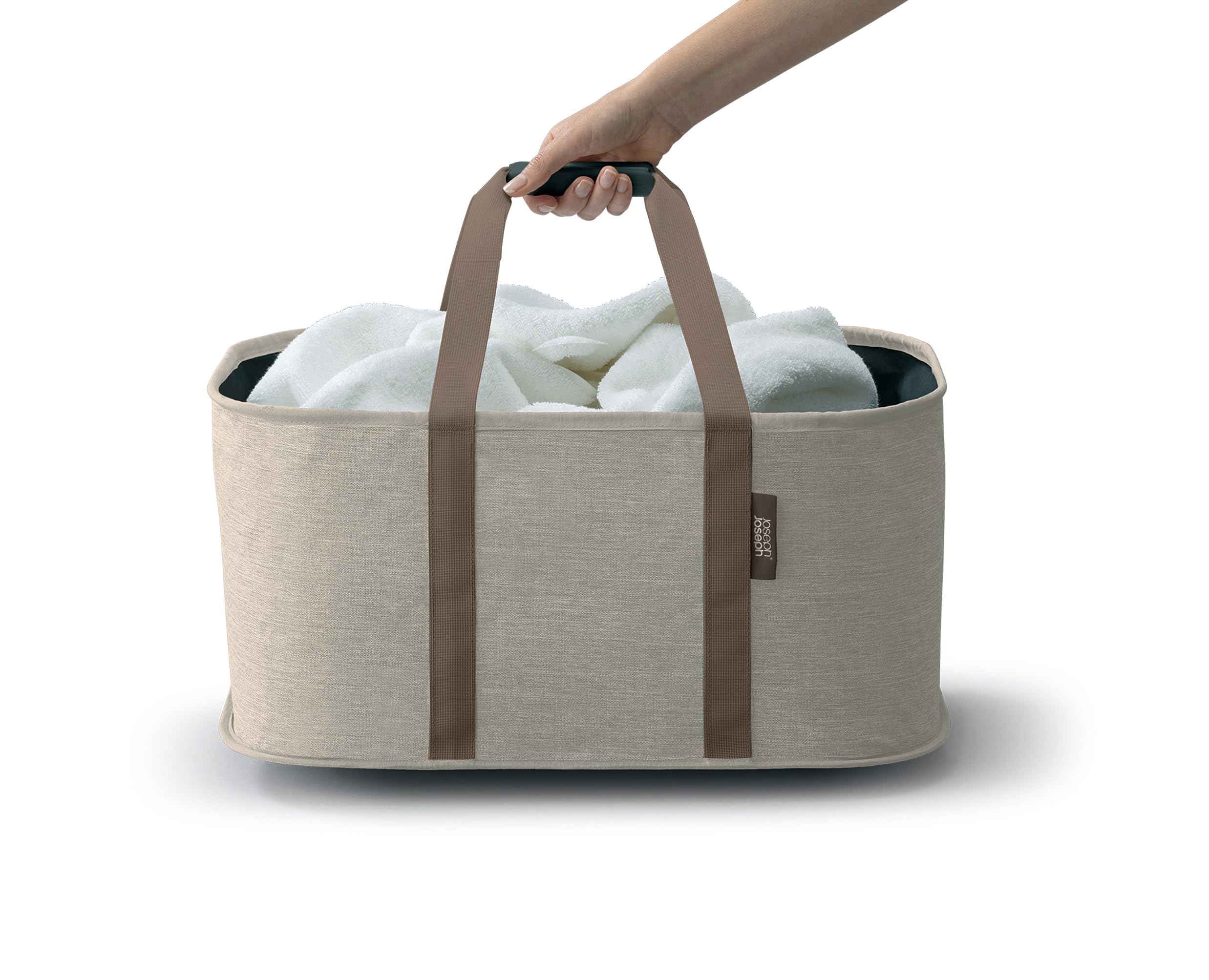 Joseph Joseph Hold-All Collapsible Laundry Basket Bag | 35L Capacity | 9 kg Max Load | Ecru 2