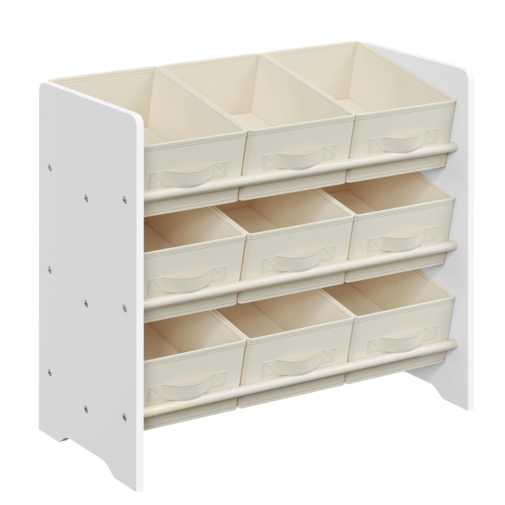 SONGMICS Toy Organiser Shelf with 9 Non-Woven Fabric Boxes | Cloud White | 60cm Height 1