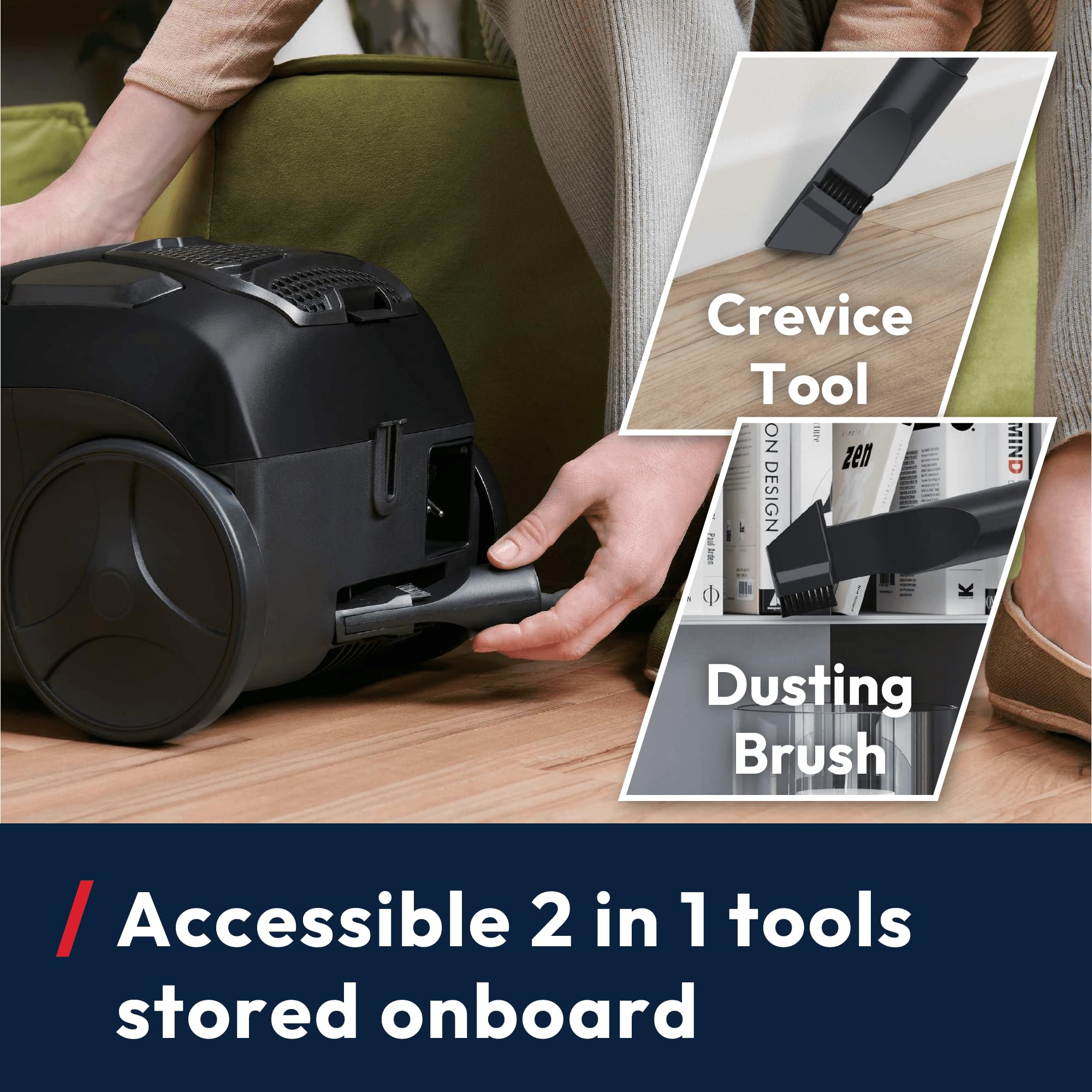 Hoover HP1 Pet Powerful Bagless Cylinder Vacuum Cleaner | 2L Capacity | Pet Hair Tool 4