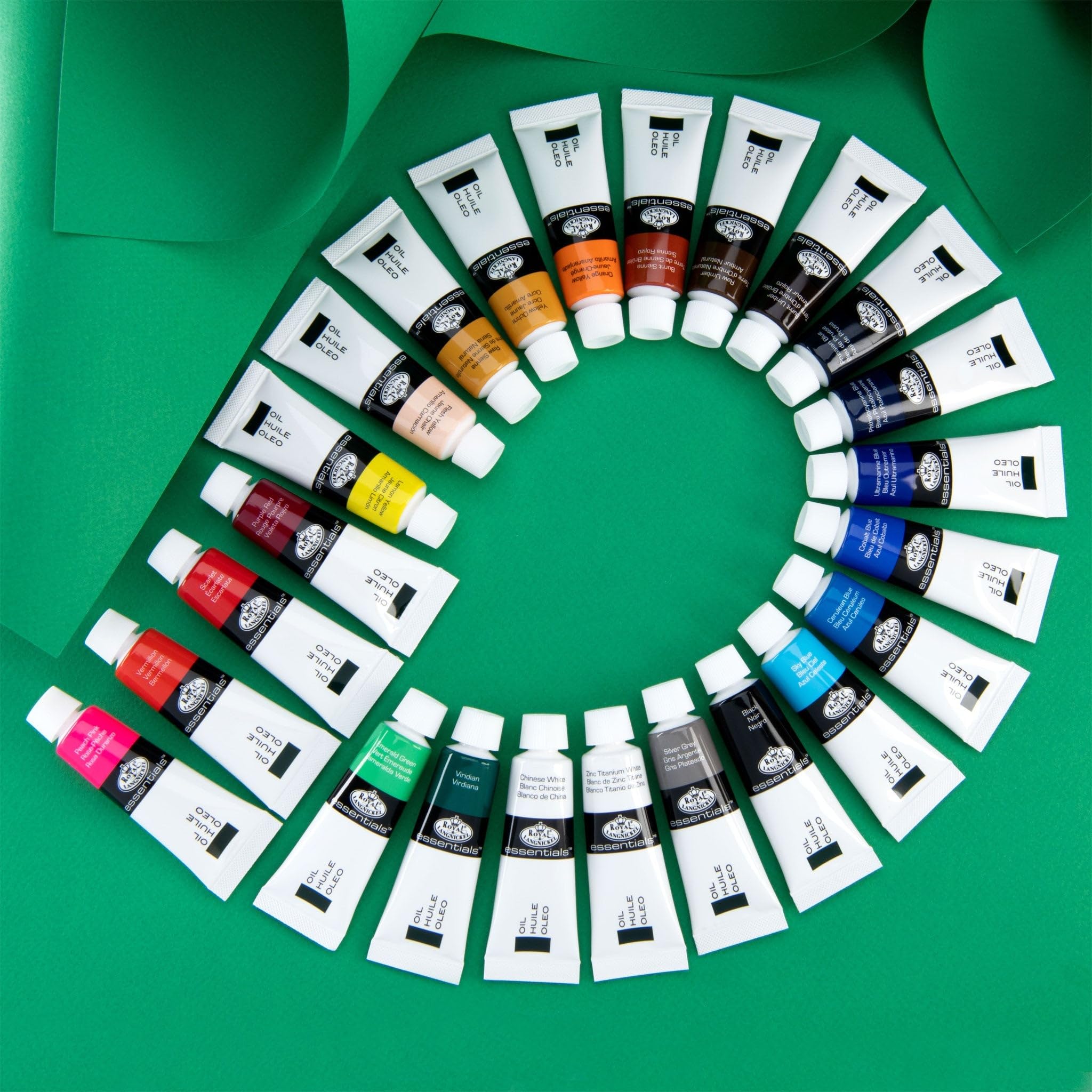 Royal & Langnickel Oil Painting Colour Set - 24 Tubes x 12ml | Highly Pigmented | Medium Viscosity 5