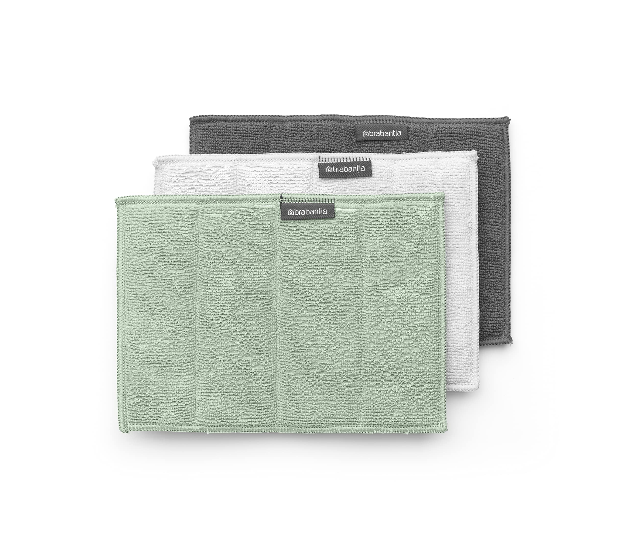 Brabantia Sinkside Microfibre Cleaning Pads - Set of 3 | 16 x 22 cm | Jade Green 1