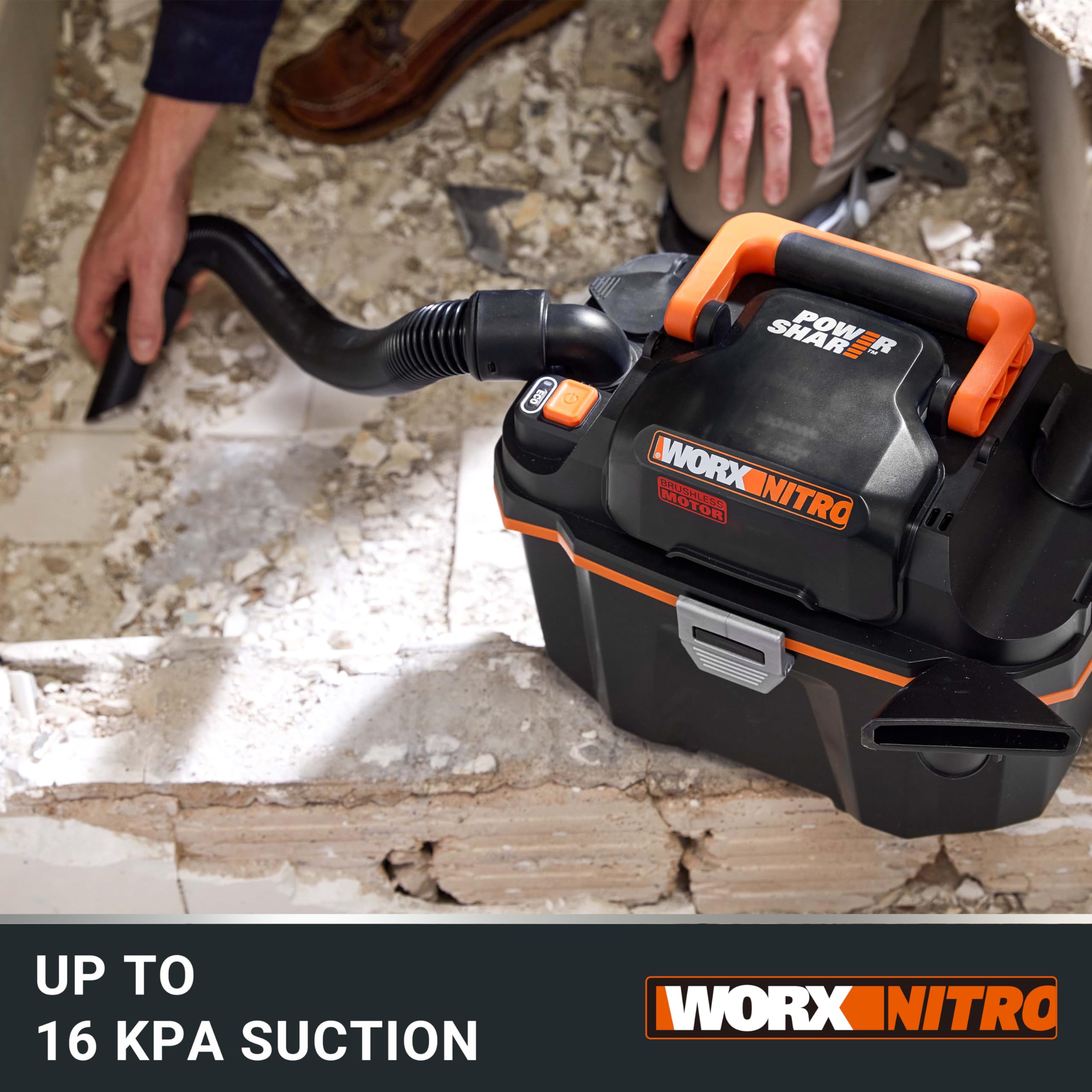 WORX WX031.9 18V (20V MAX) Cordless Compact Wet/Dry Vacuum Cleaner | 16kPa Suction | 8L Capacity 3