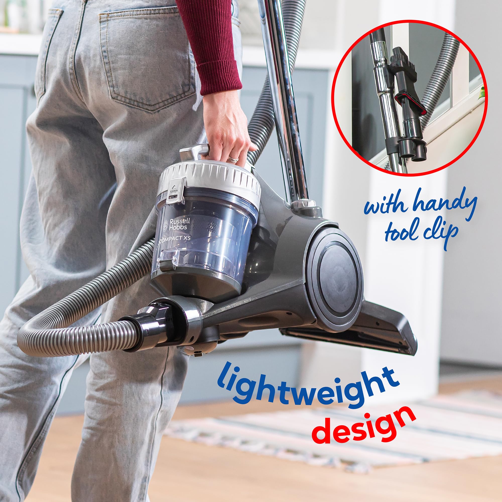 Russell Hobbs Compact XS Bagless Cylinder Vacuum Cleaner - 700W Power | 1.5L Capacity | Quiet Mark Certified 9