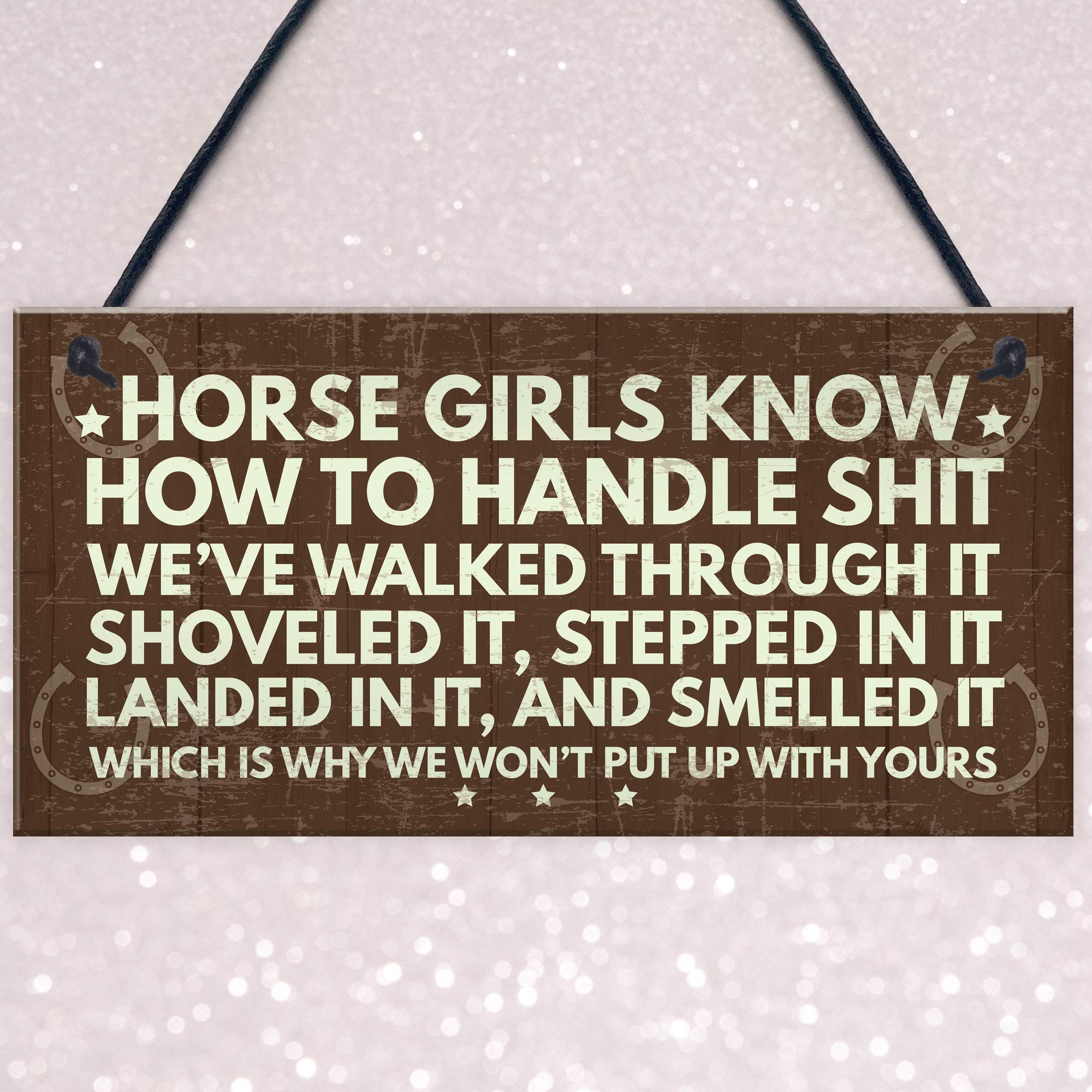 RED OCEAN Funny Horse Hanging Plaque Sign | PVC | 200x100mm | Multicolor 3