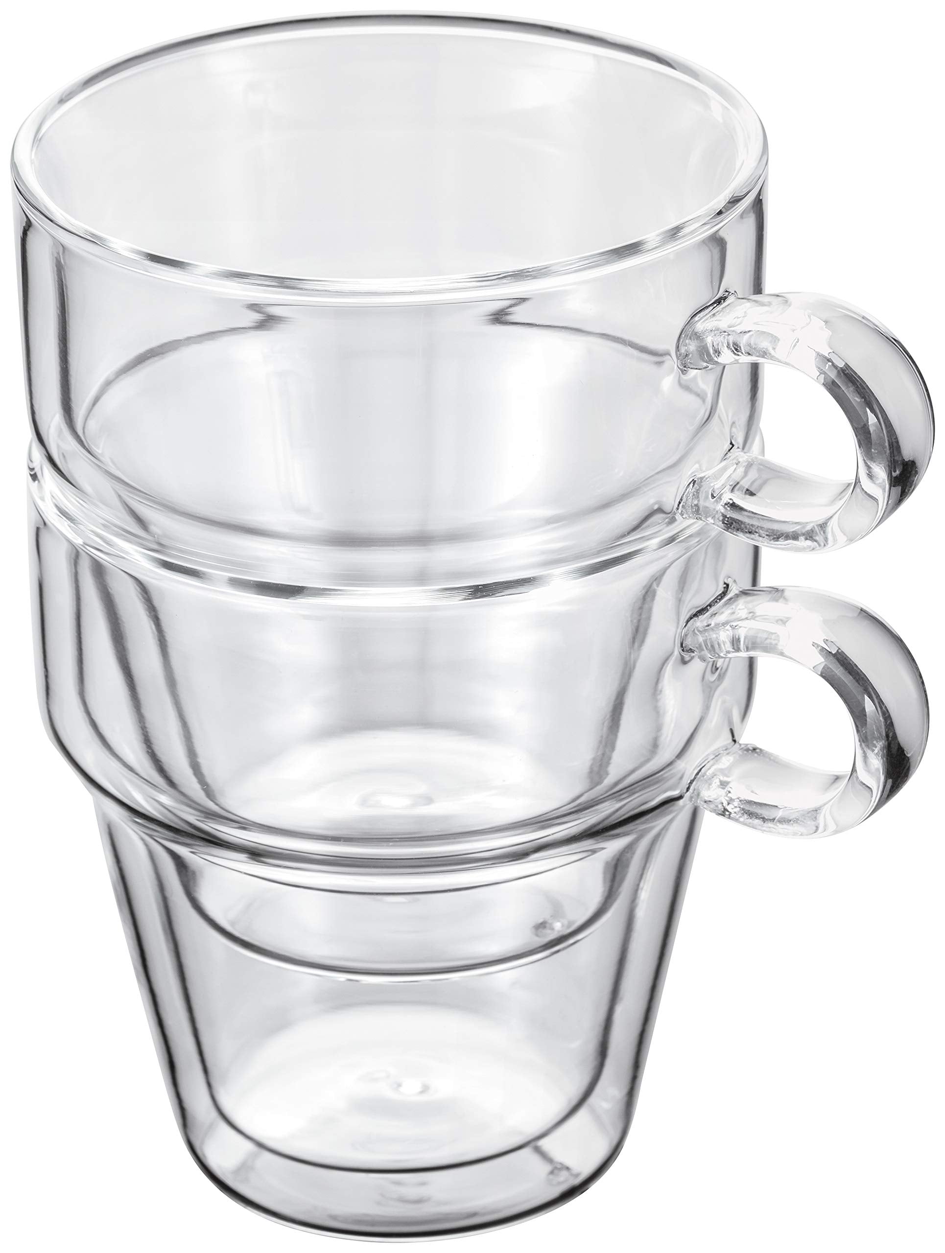 Judge Double Walled Glass Coffee Handled Mugs - 200ml Vacuum Insulated Set of 2 4