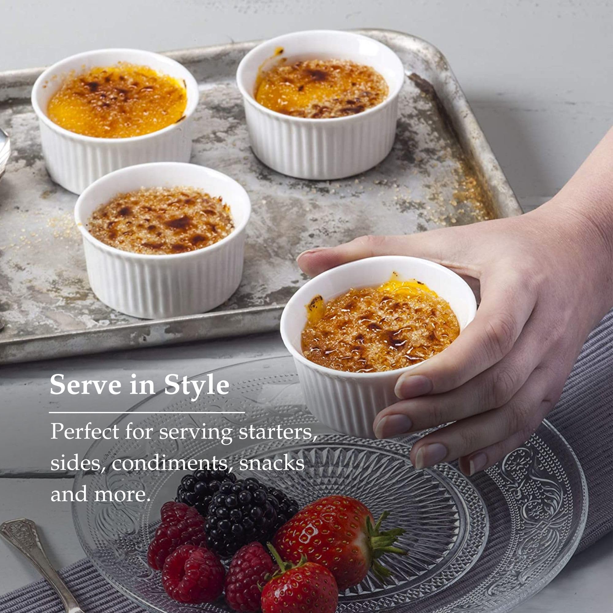 WM Bartleet & Sons 1750 Traditional Porcelain Ramekins Set of 4 - 7.5cm Diameter, 75ml | Oven, Freezer Safe 5