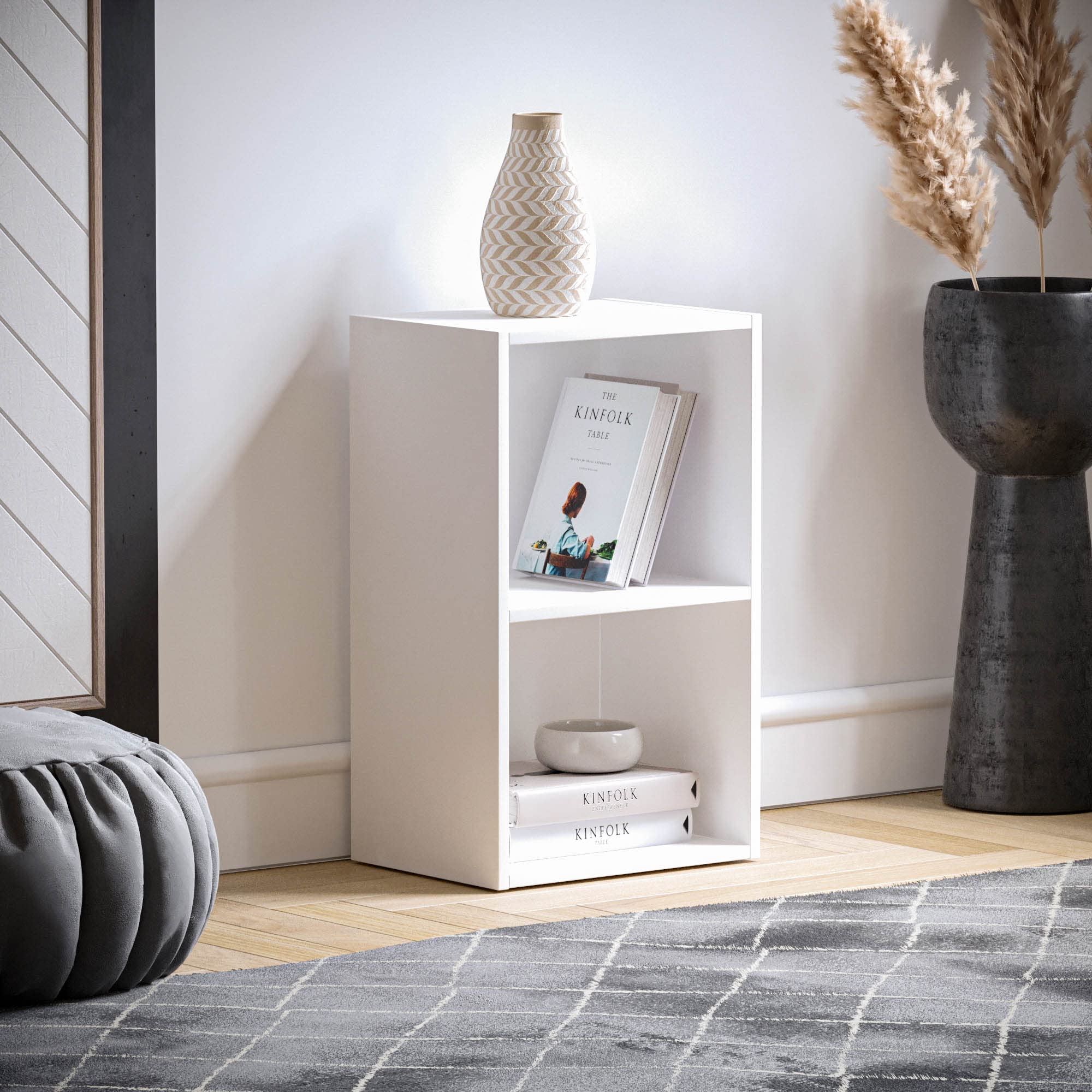 Vida Designs Oxford 2 Tier Cube Bookcase - White Wooden Shelving | H 54 x W 32 x D 24 Cm 6