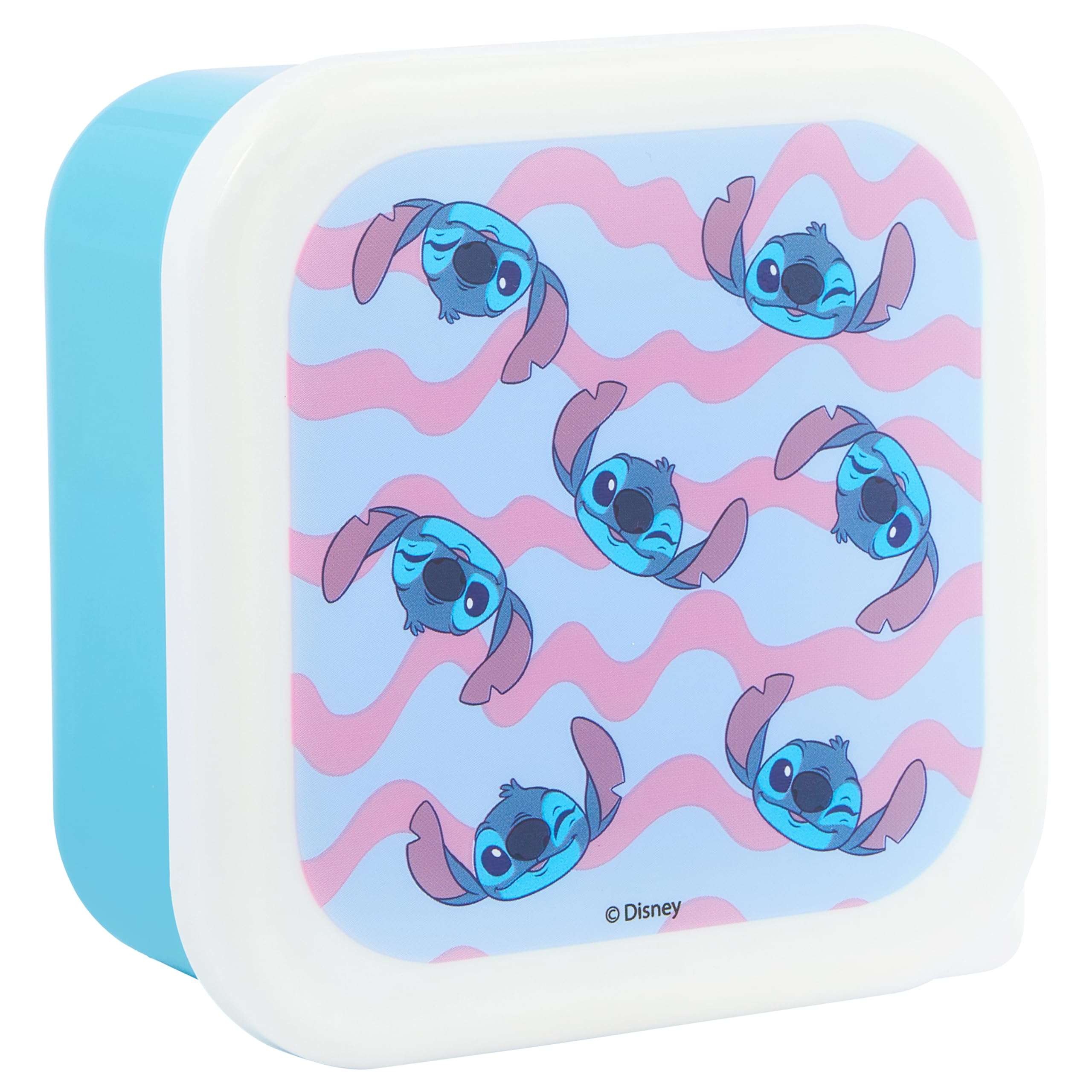Disney Stitch Stackable Lunch Boxes Set of 3 | Durable Polypropylene | Blue & Purple 5