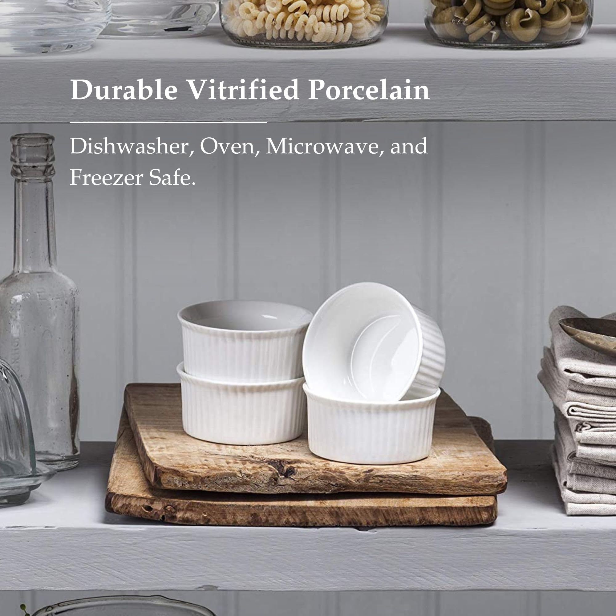 WM Bartleet & Sons 1750 Traditional Porcelain Ramekins Set of 4 - 7.5cm Diameter, 75ml | Oven, Freezer Safe 6