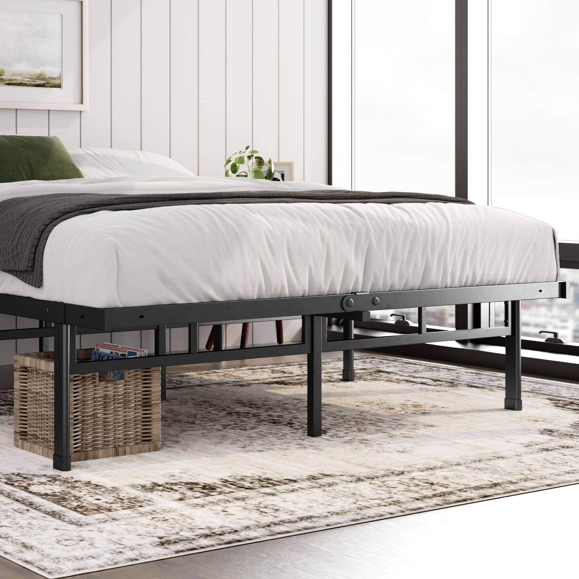Zinus Justin Double Bed Frame - 4ft6 (135 x 190 cm) - 14.2'' Height - Metal 12