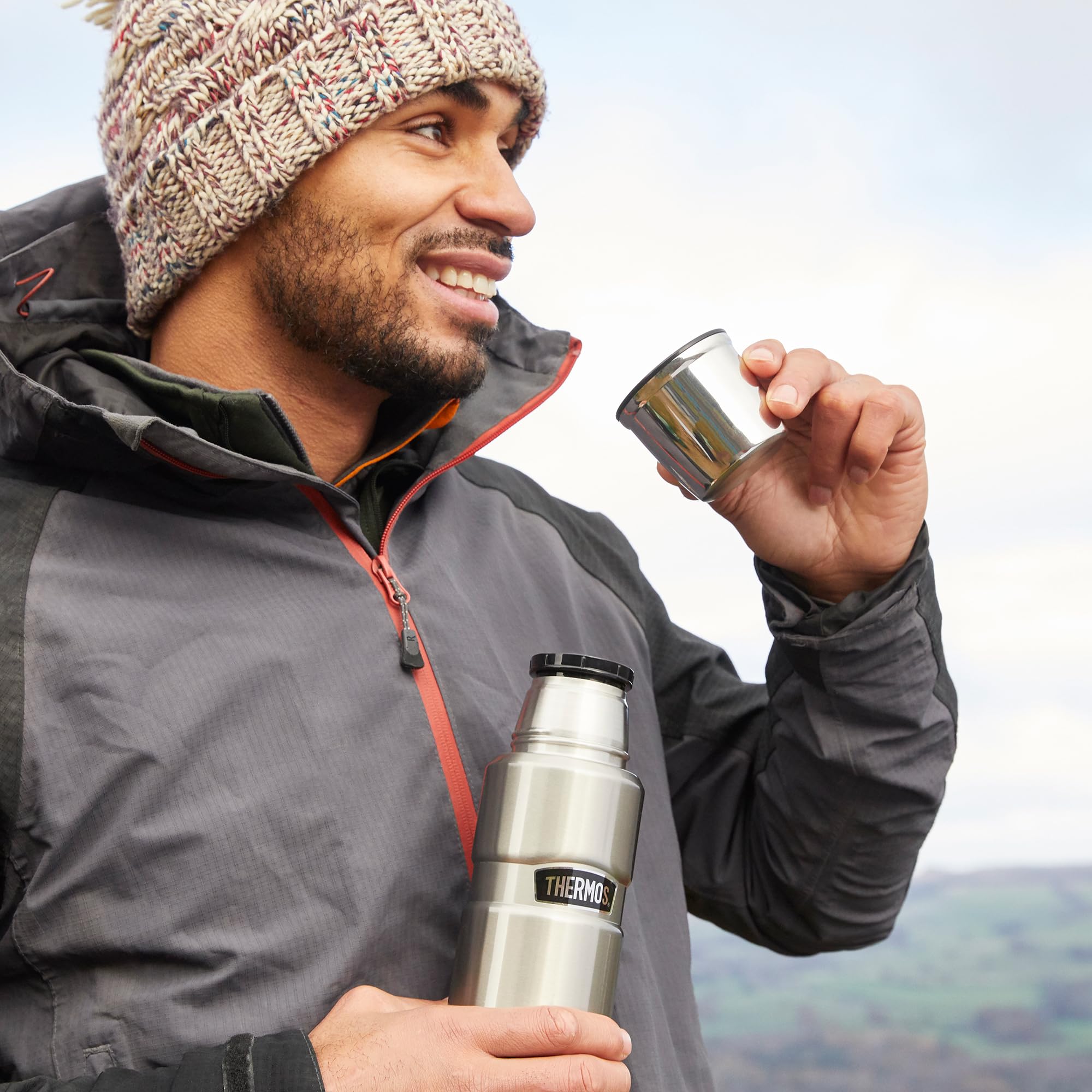 Thermos Stainless Steel Drink Flask 0.47L Midnight Blue | Vacuum Insulated | Hot 18 Hrs/Cold 24 Hrs 6